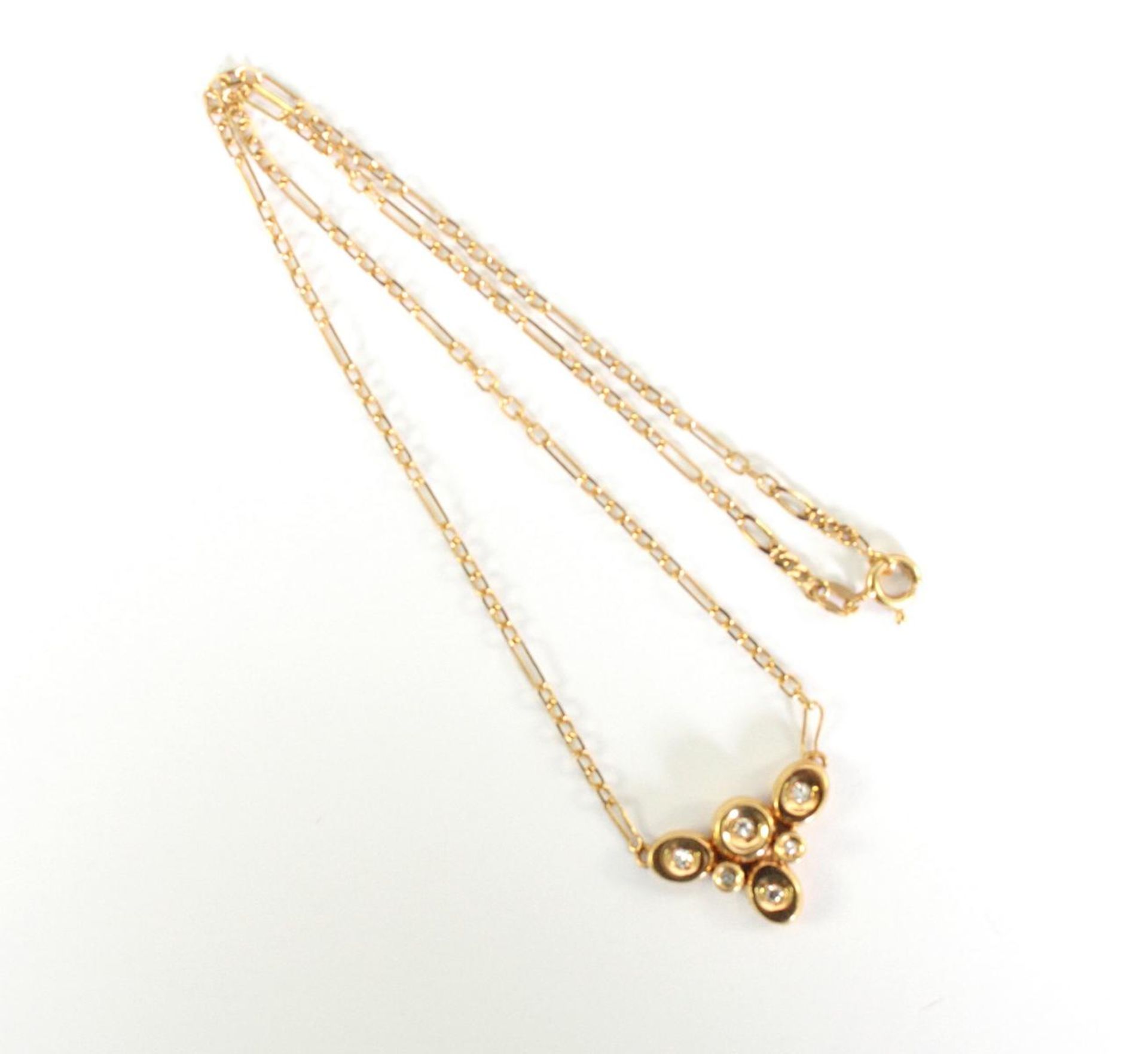 Collier mit Diamanten, 18 Karat Gelbgold