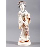 Elfenbein Figur Geisha, Japan, Meiji Periode