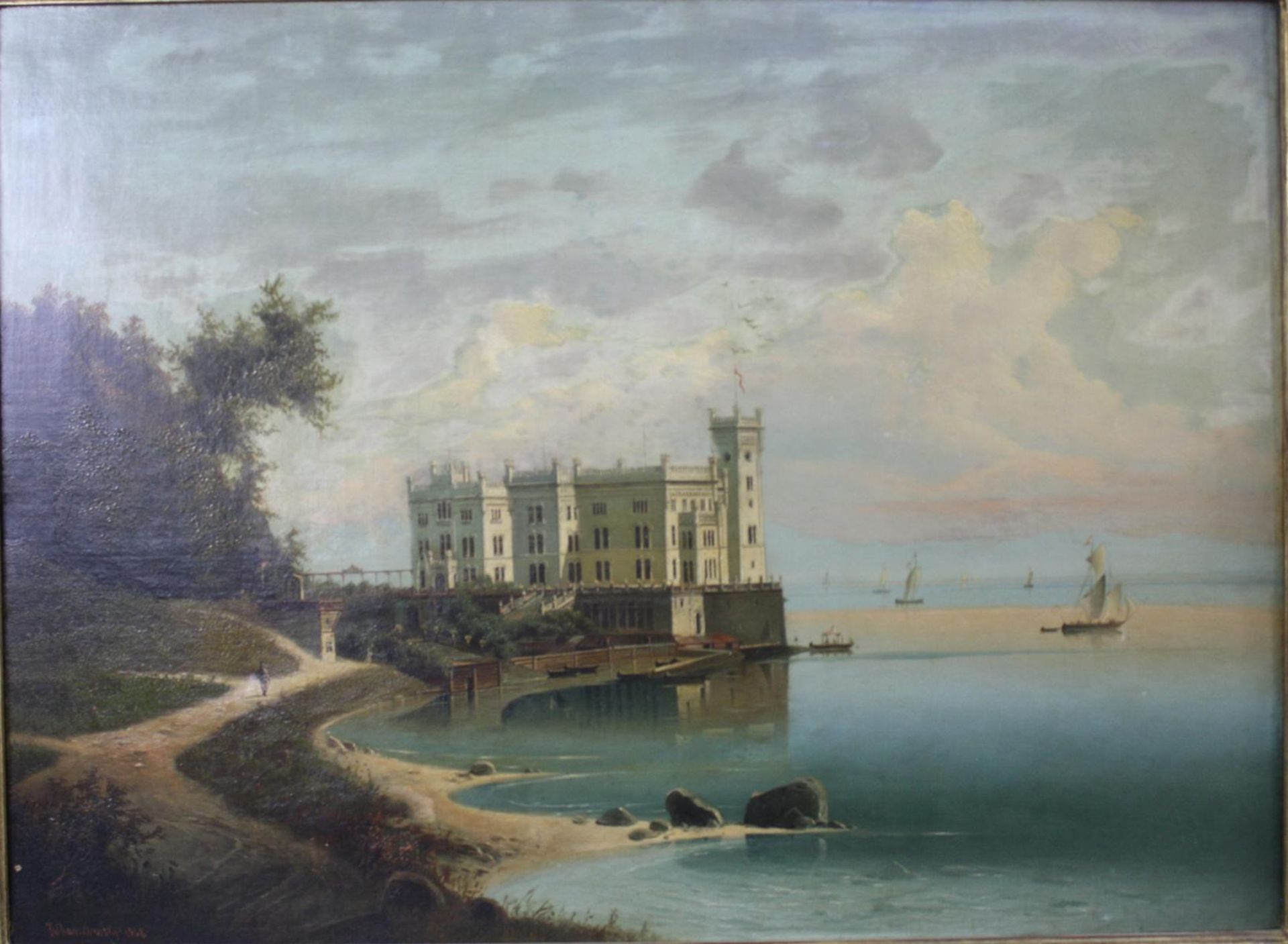 Friedrich bzw. Johann Wilhelm Jankowski (1825-1870). Schloß Miramare bei Triest - Bild 4 aus 8