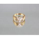 Damenring mit Diamanten, 14 Karat Gelbgold