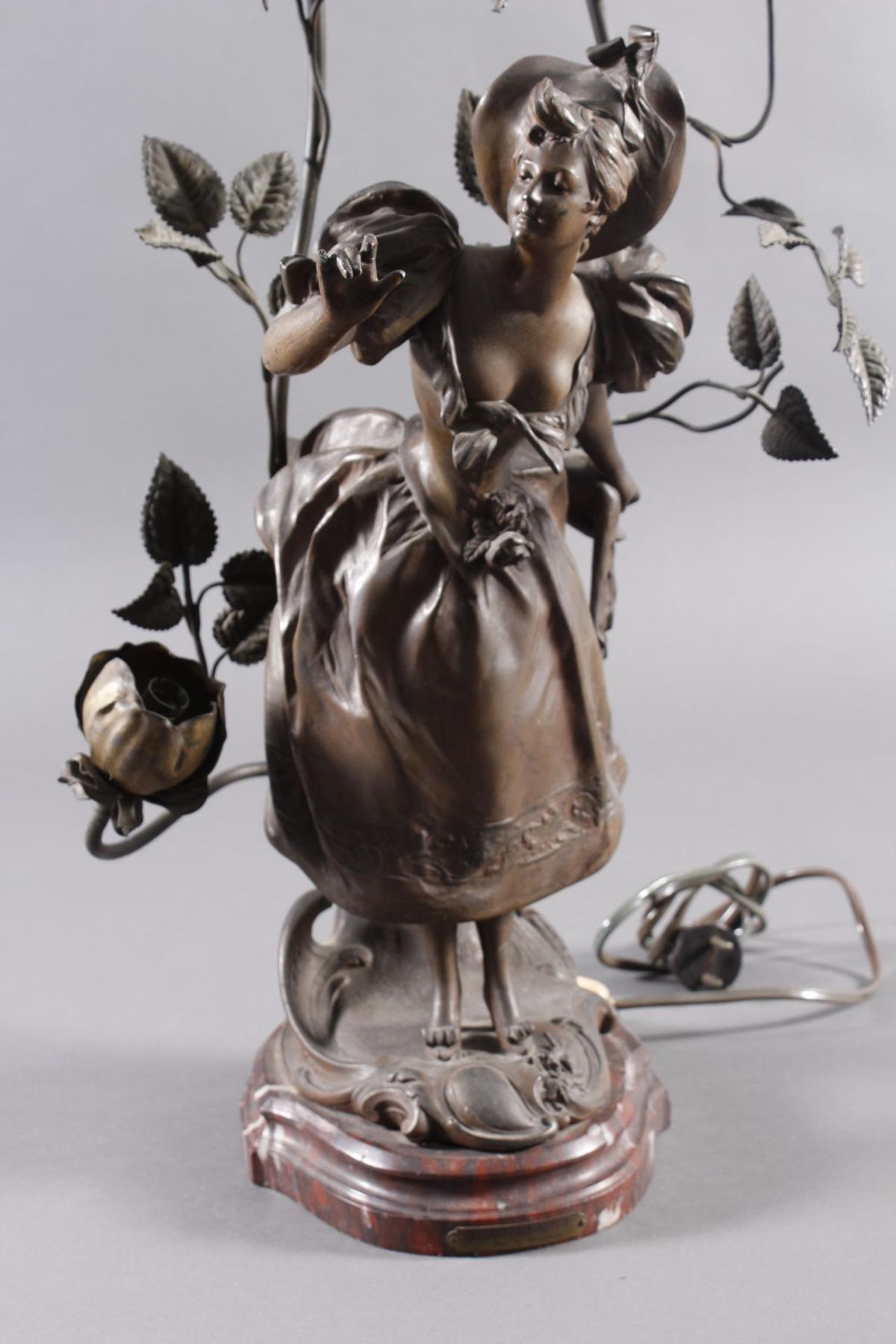 Jugendstil Skulpturen-Tischlampe LIBELULLE, Victor Bruynell (1859-?), Paris um 1900 - Bild 2 aus 14