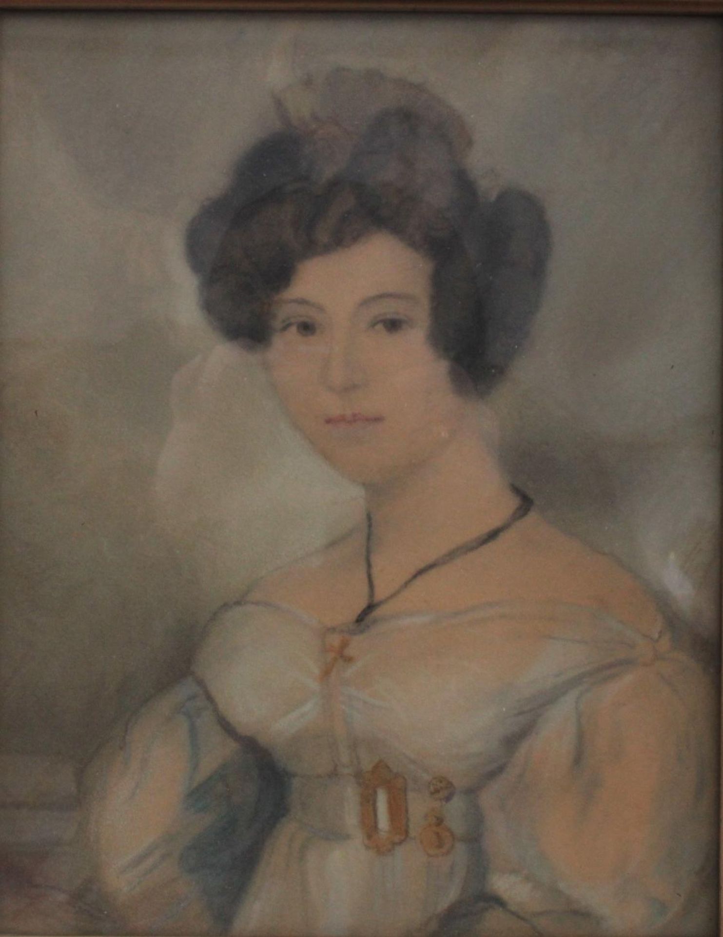 Anonymer Portraitmaler, Damenporträt nach links um 1900 - Image 2 of 3