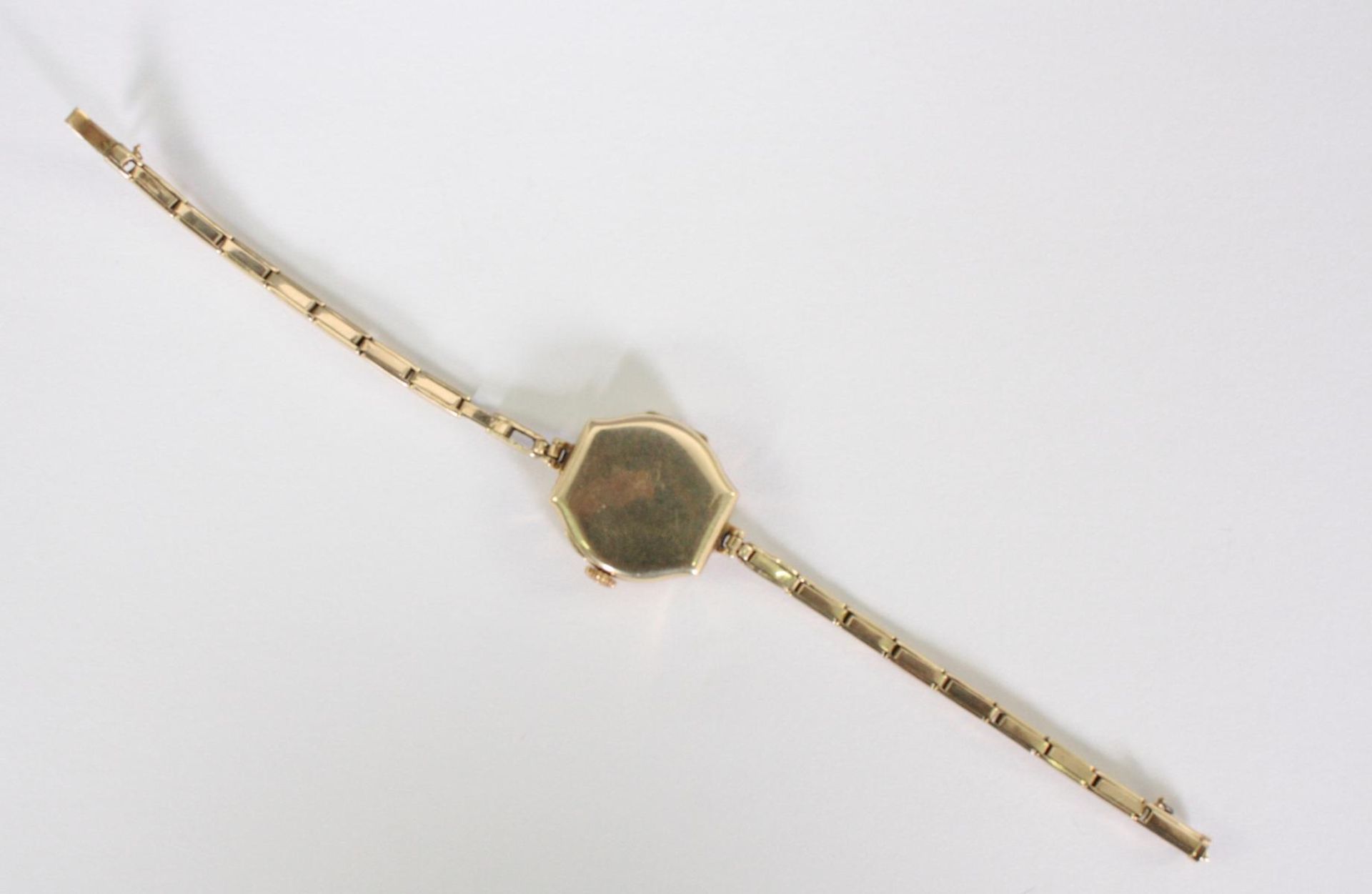 Antike Damenarmbanduhr, 14 Karat Gelbgold - Bild 3 aus 5