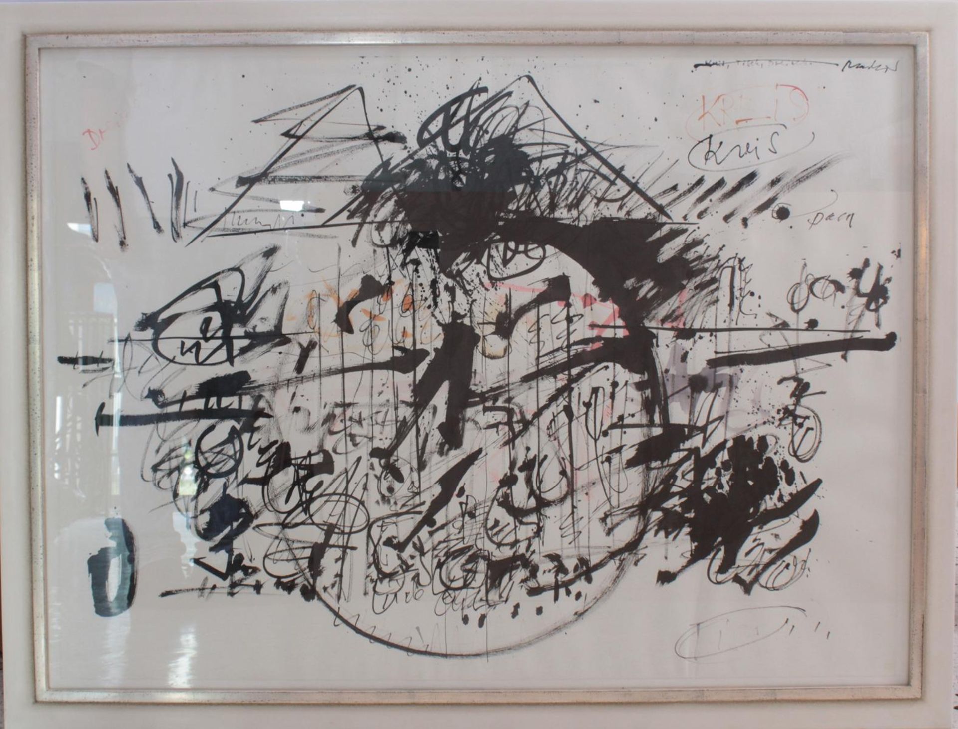 Frank Gyjho (1954), Aquarell auf Papier, Kreis-Tisch-Dreieck