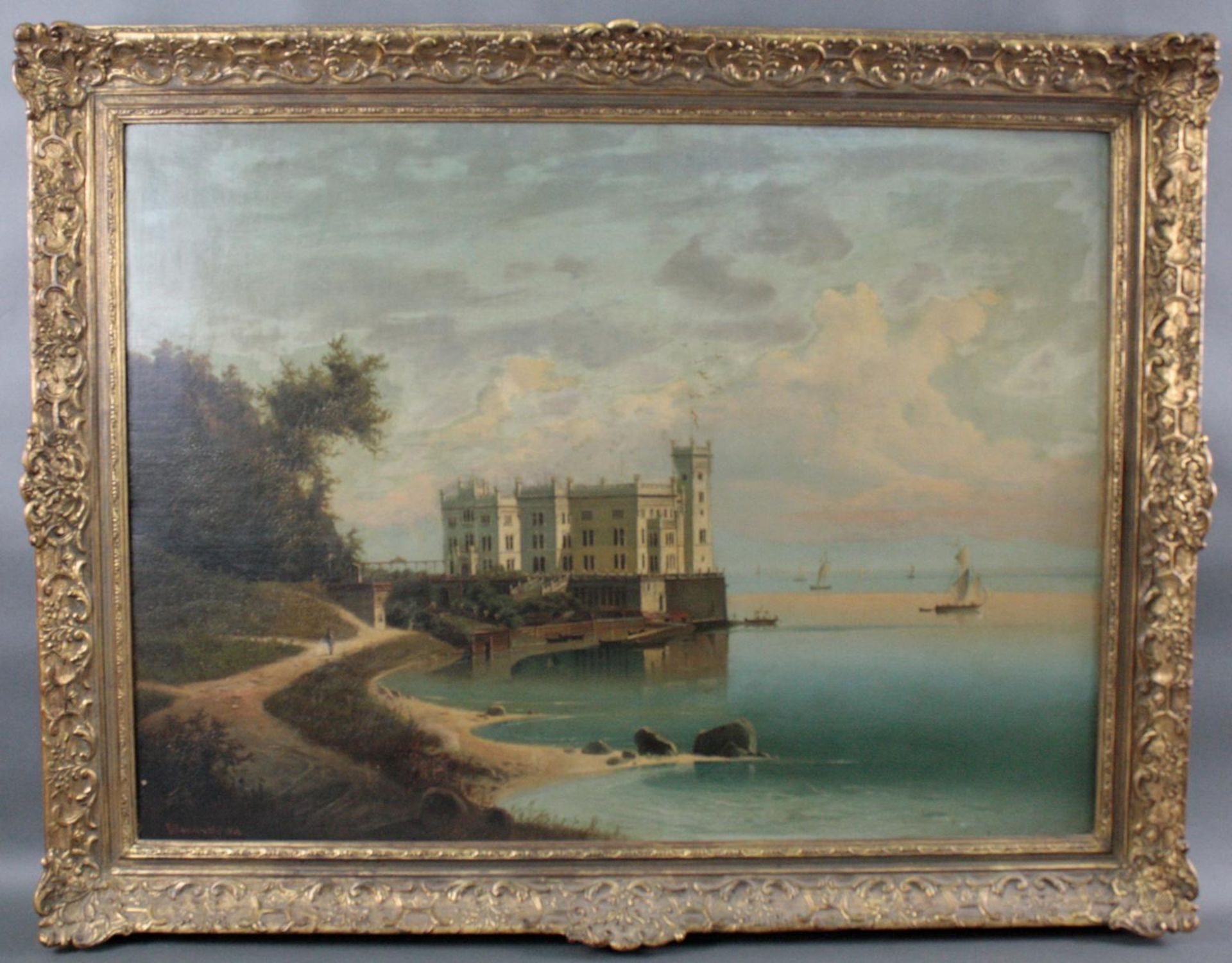 Friedrich bzw. Johann Wilhelm Jankowski (1825-1870). Schloß Miramare bei Triest - Bild 3 aus 8