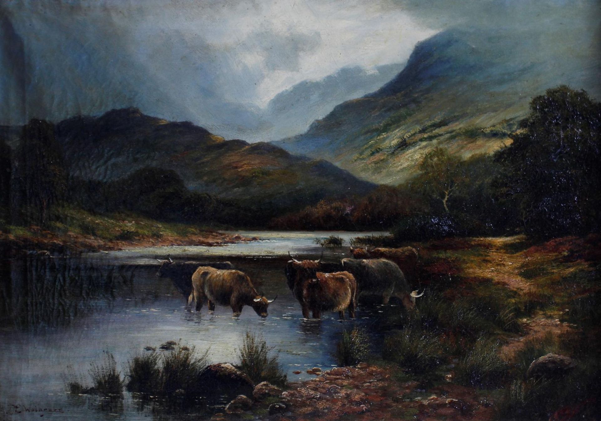 Ernest Charles WALBOURN (1872-1927), Berglandschaft mit Wasserbüffel - Image 2 of 3