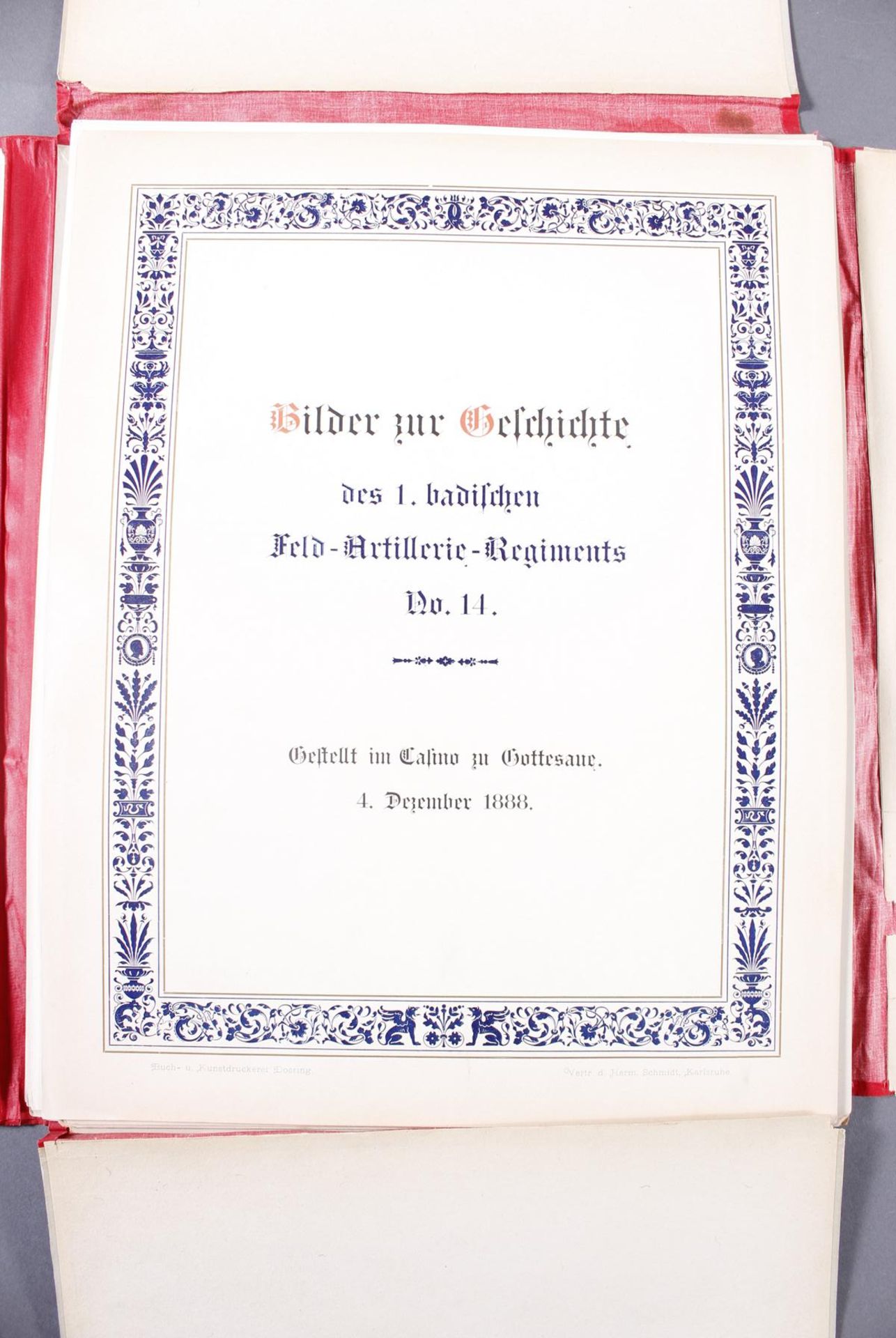 Bilder zur Geschichte des 1. badischen Feld-Artillerie-Regiments No. 14, 1888 - Image 4 of 10