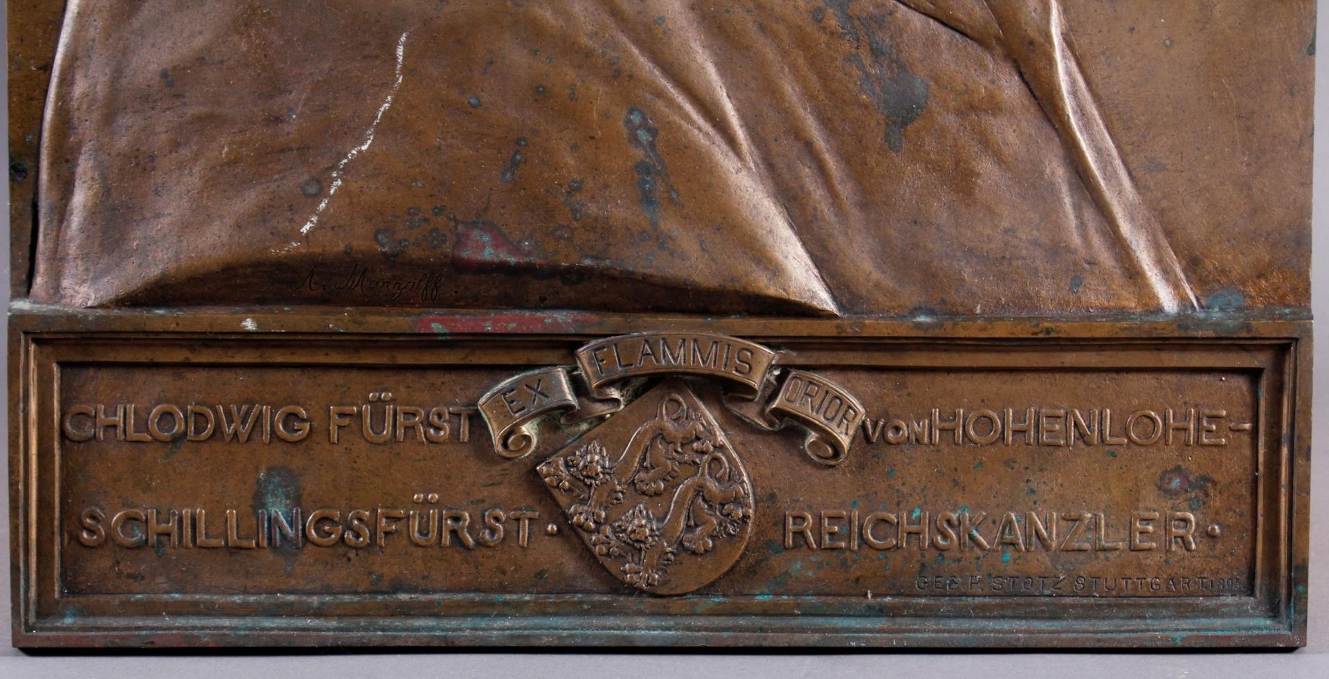 Große Gedenktafel auf Chlodwig Fürst zu Hohenlohe-Schillingsfürst - Image 4 of 5