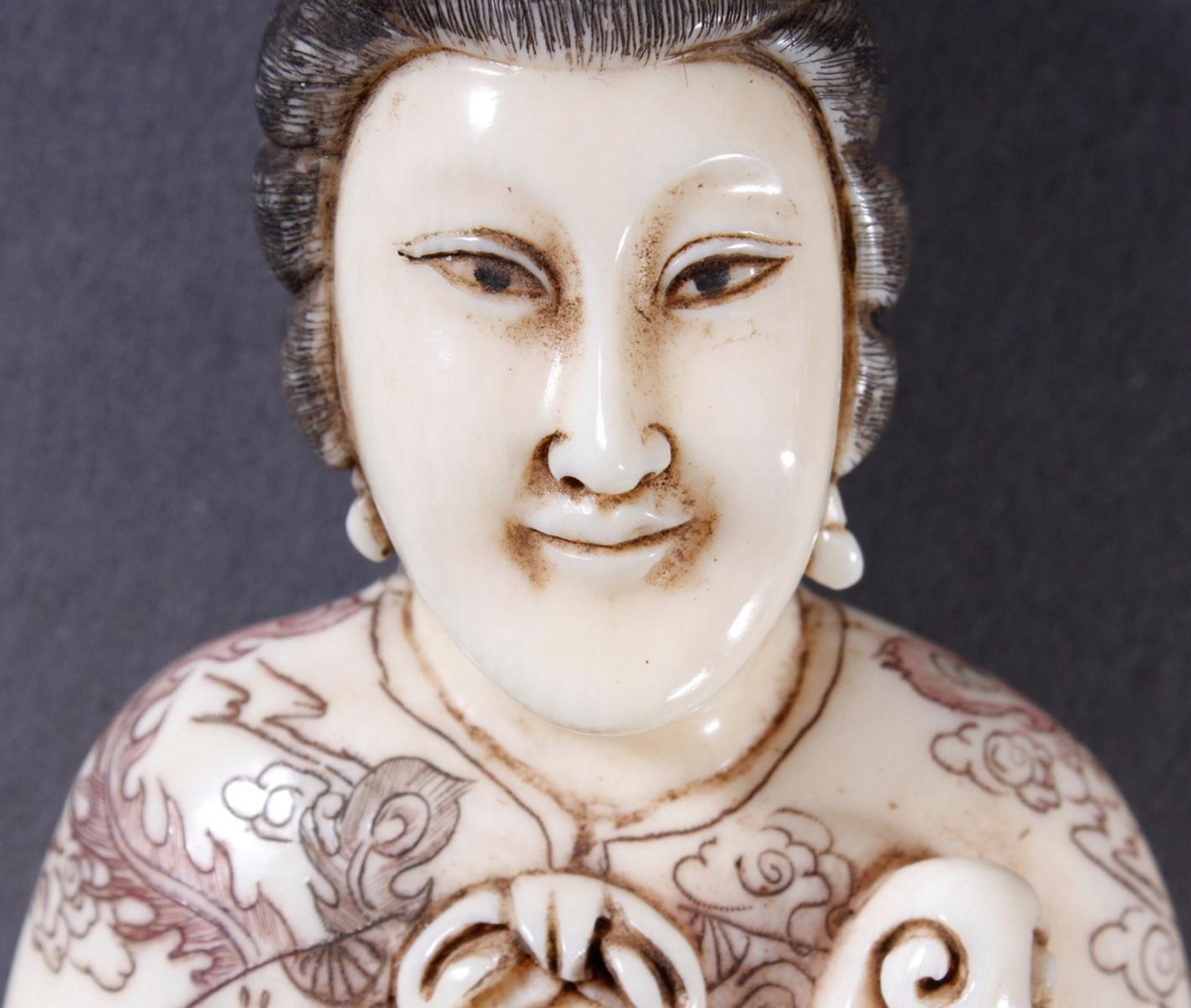 Nilpferdzahn Figur, Hofdame, China um 1900 - Image 10 of 16