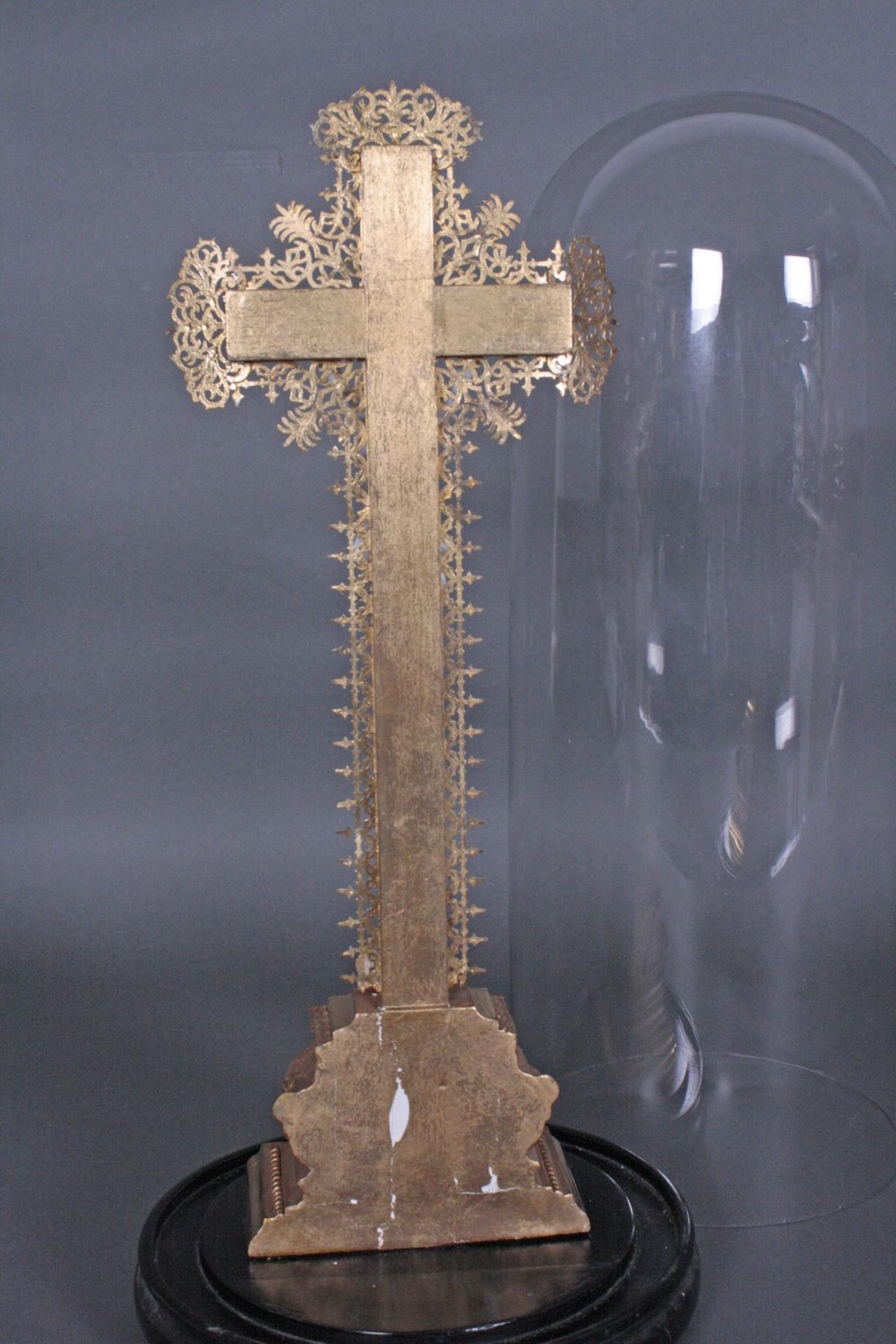 Biedermeier Kruzifix unter Glasdom - Bild 8 aus 8