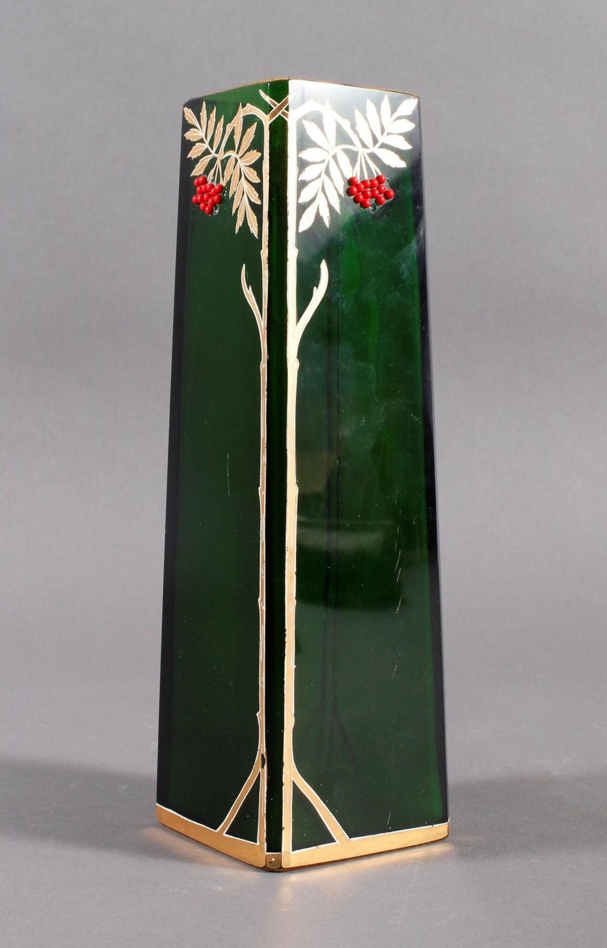 Jugendstil Glasziervase, Joseph Riedel, Polaun