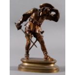 Emile Guillemin (1841-1907), Bronze Skulptur, Musketeer