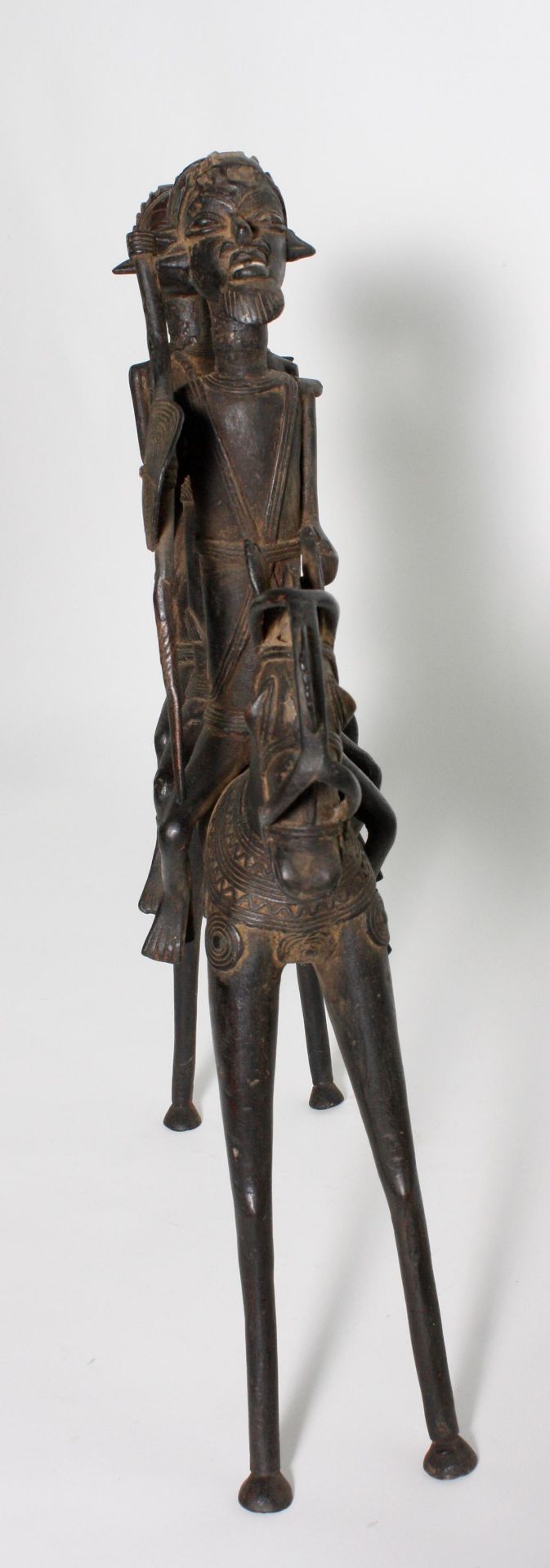 Bronze Reiter auf Pferd, Dogon, Mali, 1. Hälfte 20. Jh. - Bild 13 aus 14