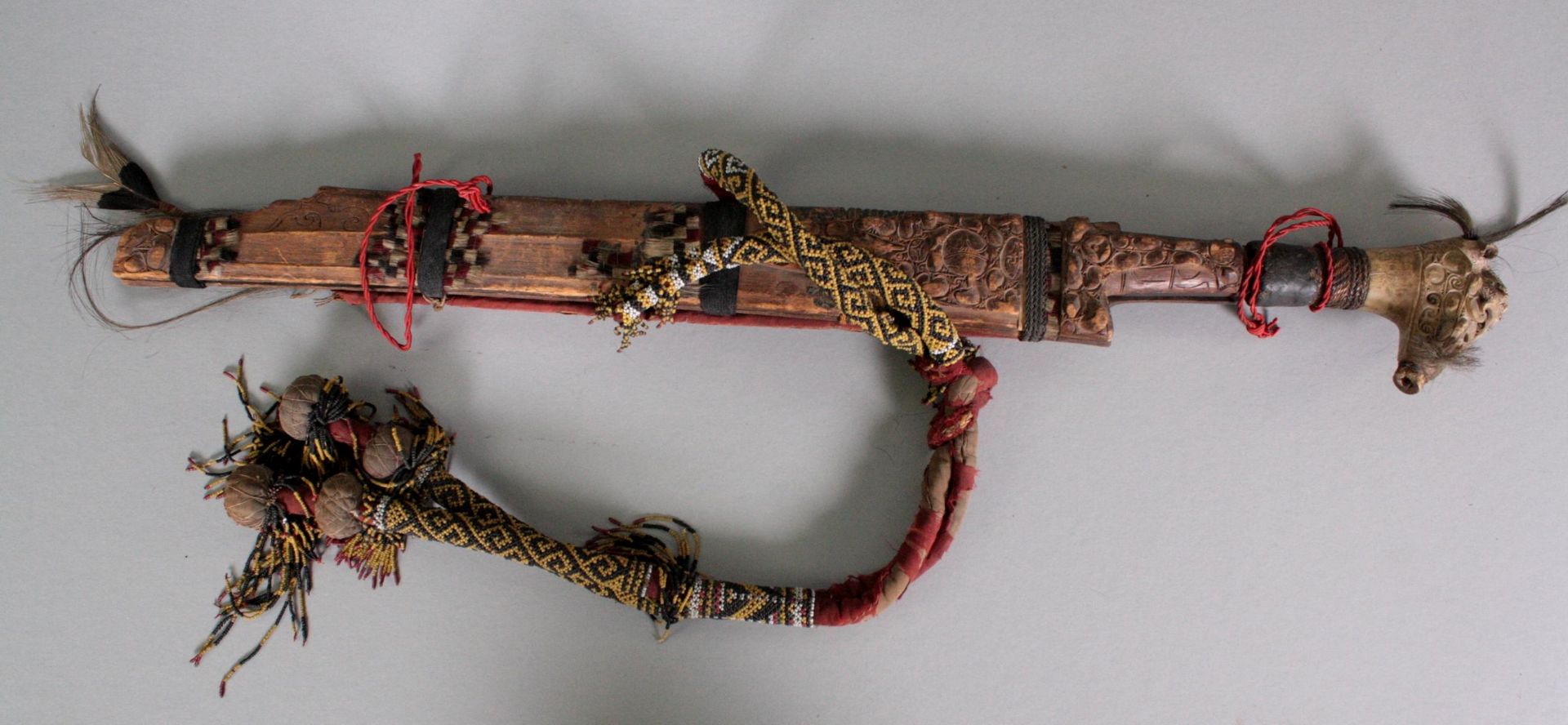 Mandau mit Beimesser, Borneo, Stamm: Dayak um 1900