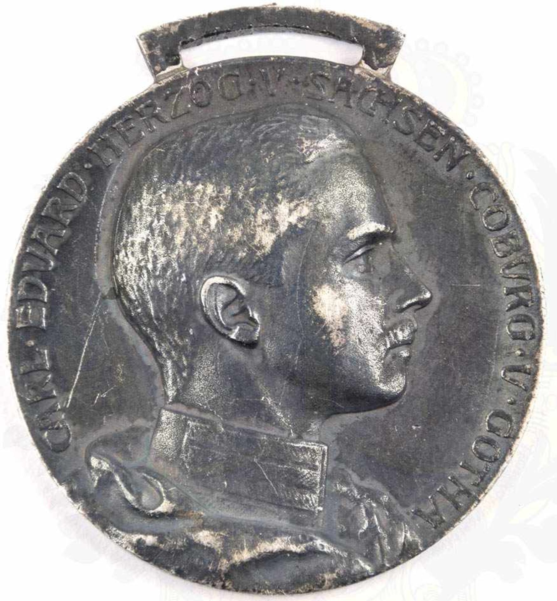 SILBERNE VERDIENSTMEDAILLE, s. Sachsen-Ernestinischen Hausordens, Silber, patiniert,