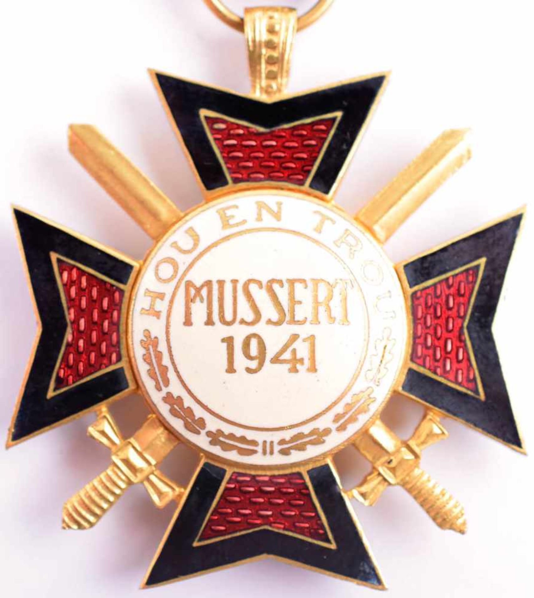 MUSSERT-KREUZ, für Niederländische SS-Freiwillige im Rußland-Feldzug, Bronze/vergoldet/emailliert, - Bild 4 aus 5