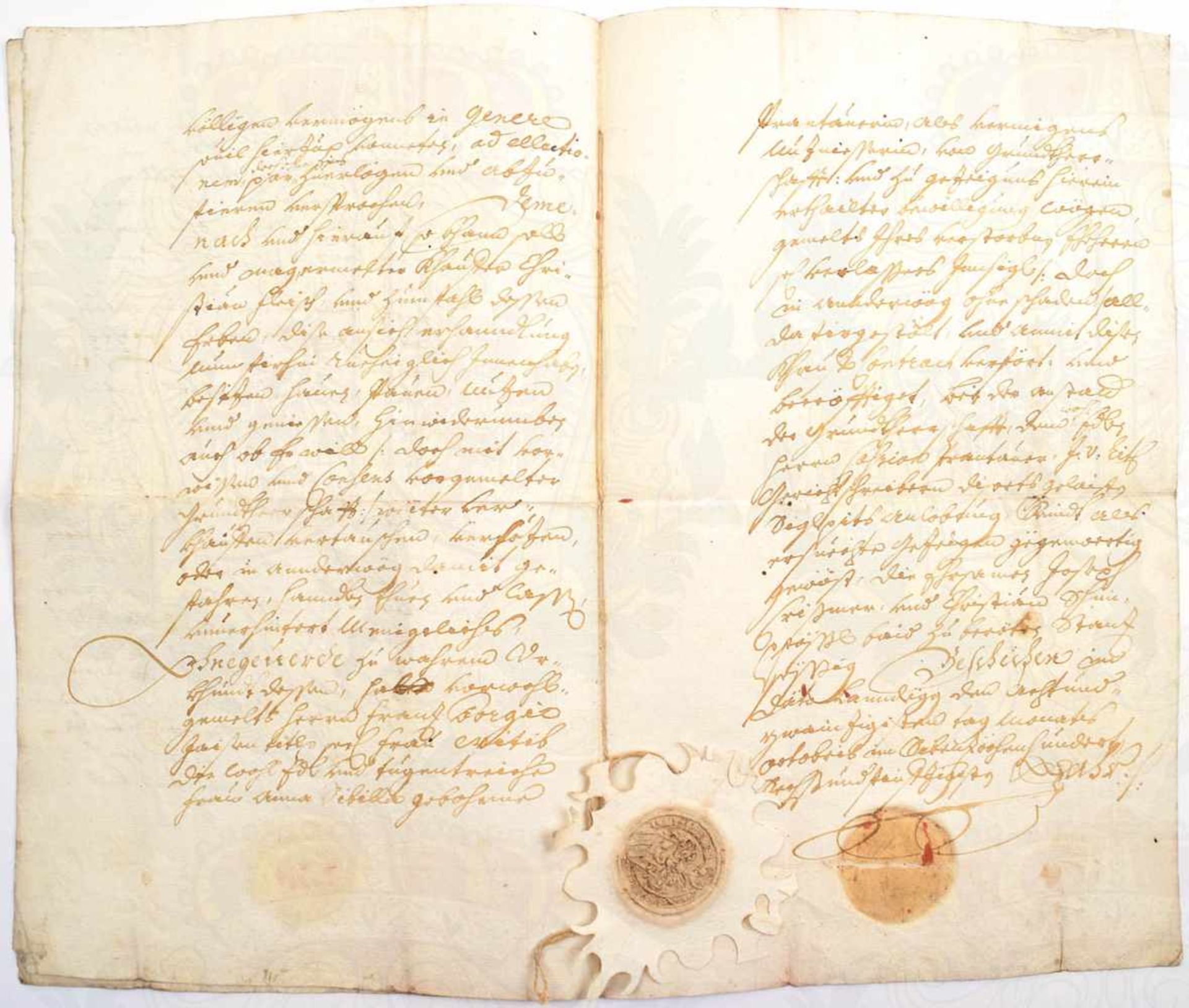 KAUFF-BRIEF 1756, über ein Grundstück f. 150 Gulden zwischen Lorenz Kuen u. Christian Fleisch,