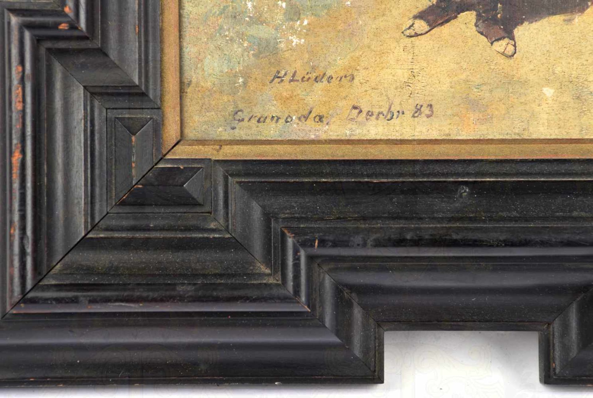 ÖLGEMÄLDE ANDALUSISCHER LANDMANN, von Hermann Lüders, Ölfarbe auf Holz, Bewohner der Provinz Granada - Bild 2 aus 3