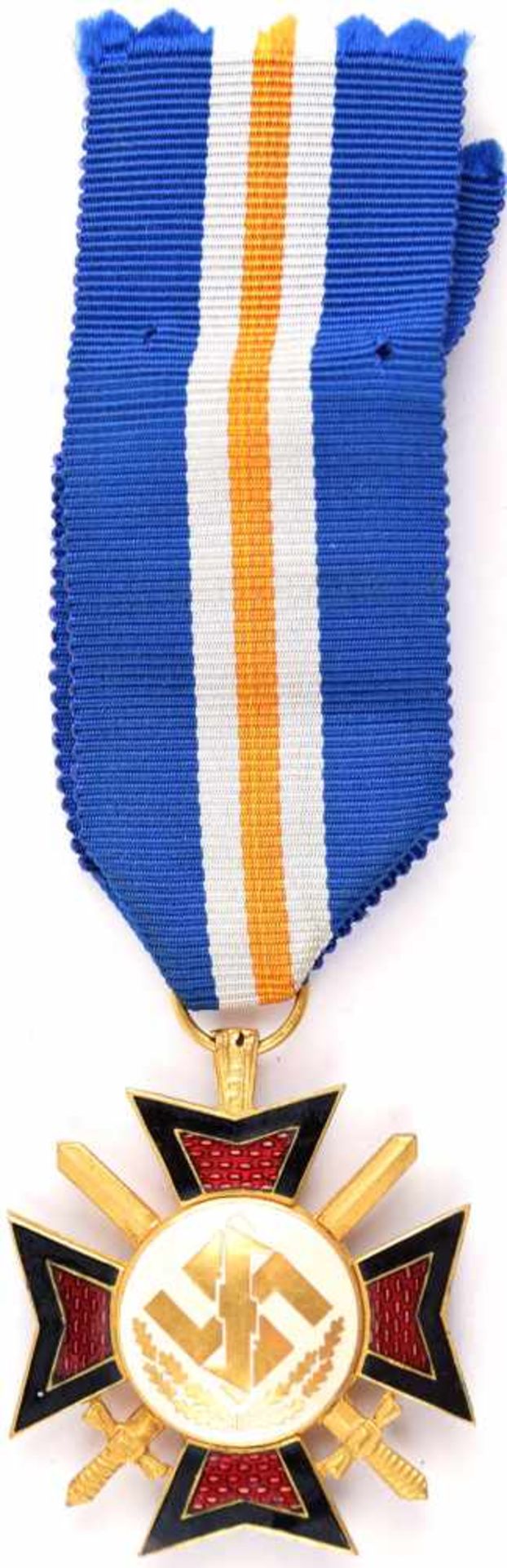 MUSSERT-KREUZ, für Niederländische SS-Freiwillige im Rußland-Feldzug, Bronze/vergoldet/emailliert,