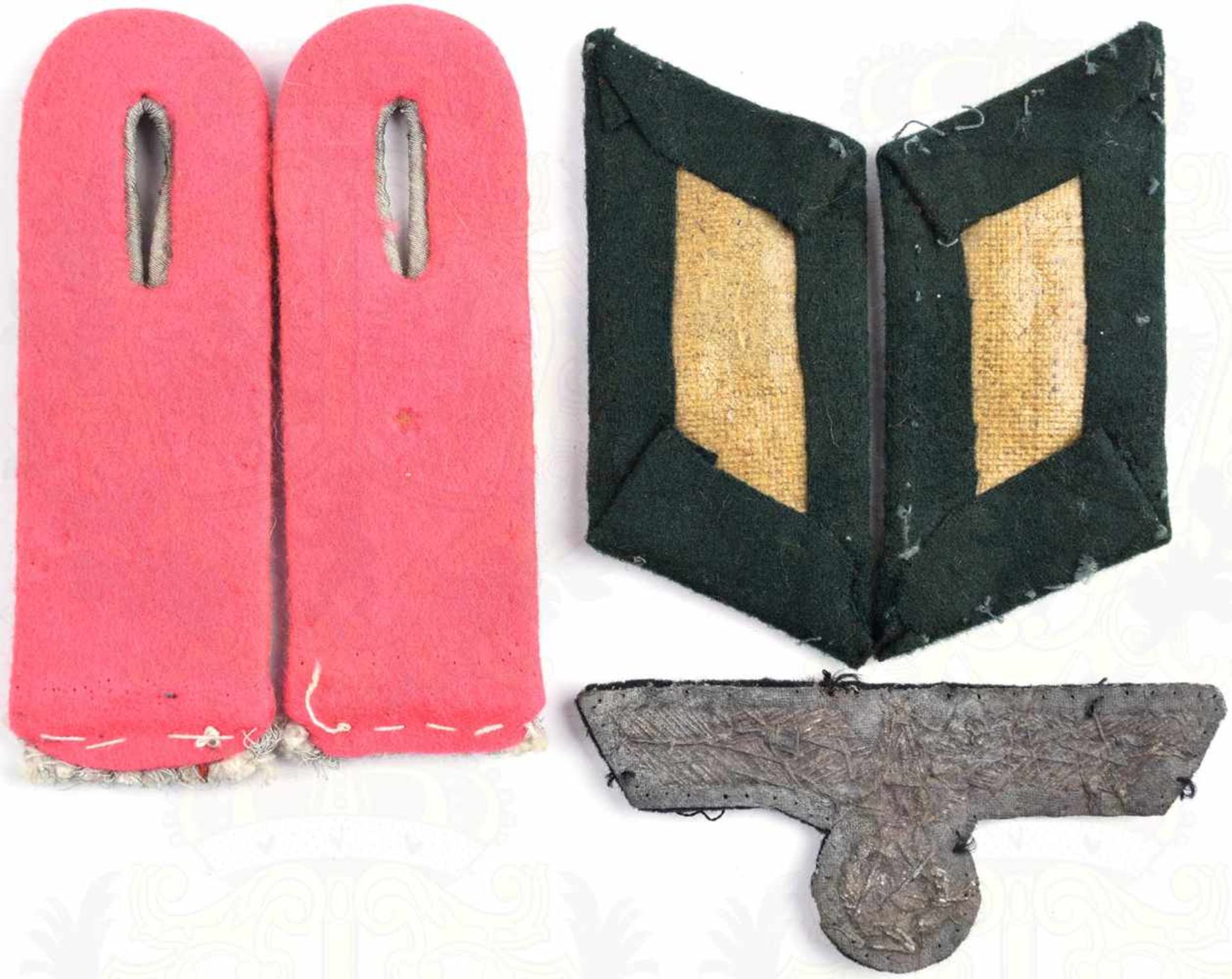 KONVOLUT UNIFORMEFFEKTEN LEUTNANT: Paar Schulterstücke Panzer-Lehrregiment, rosafarb. Unterfutter, - Bild 2 aus 2