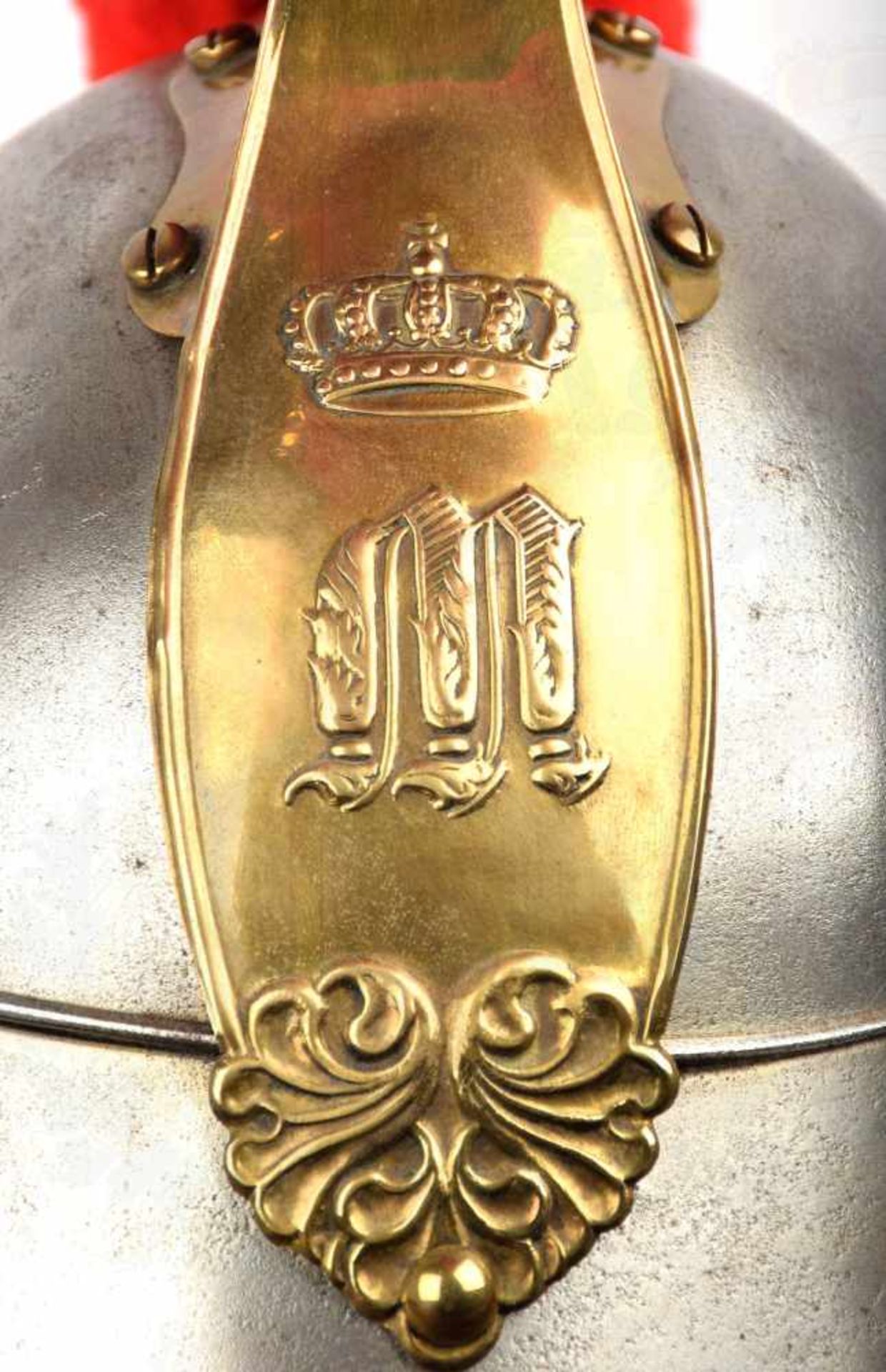 KÜRASSIERHELM M 1842 BAYERN, für Mannschaften, Trageweise 1848-1864, geputzte Glocke aus - Bild 4 aus 8