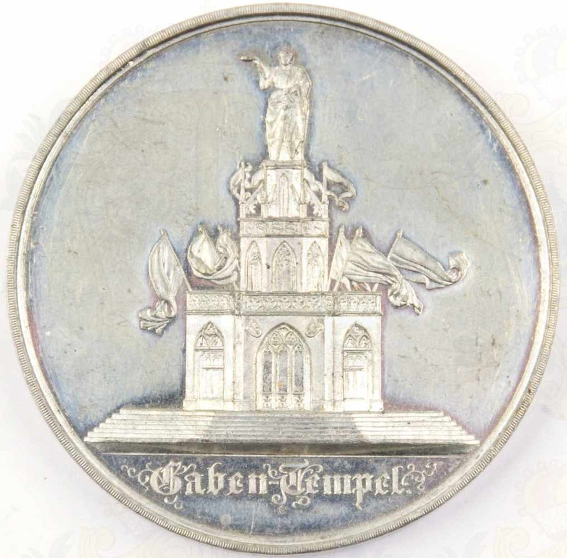 MEDAILLE DEUTSCHES SCHÜTZENFEST FRANKFURT/M. 1862, Zinn, Herst. „Gebr. Hartwig Offenbach A/M“, Ø