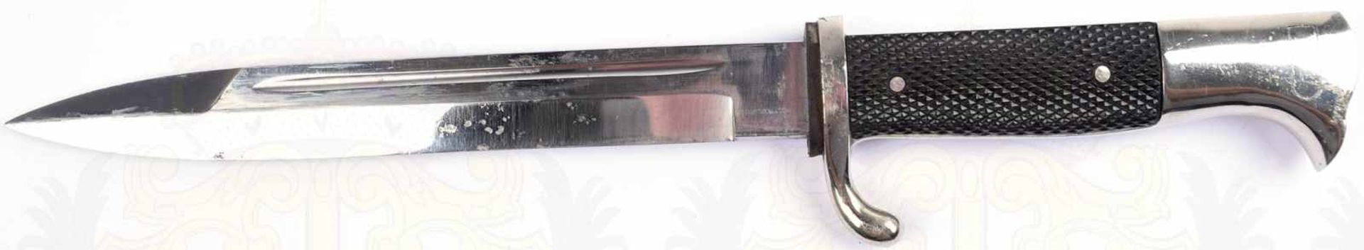SEITENGEWEHR 98 KURZ, Extrastück, vernickelte Klinge, Herst. „WKC“, L. 19,6cm, Stoßleder, schwarze - Bild 4 aus 4