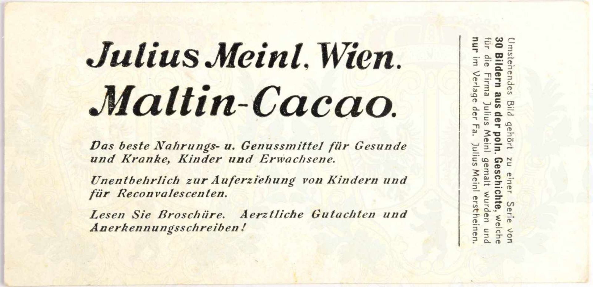 SAMMELBILD „JUDEN“, farbiger Druck, um 1910, aus d. Serie „Bilder aus der polnischen Geschichte“, - Bild 2 aus 2