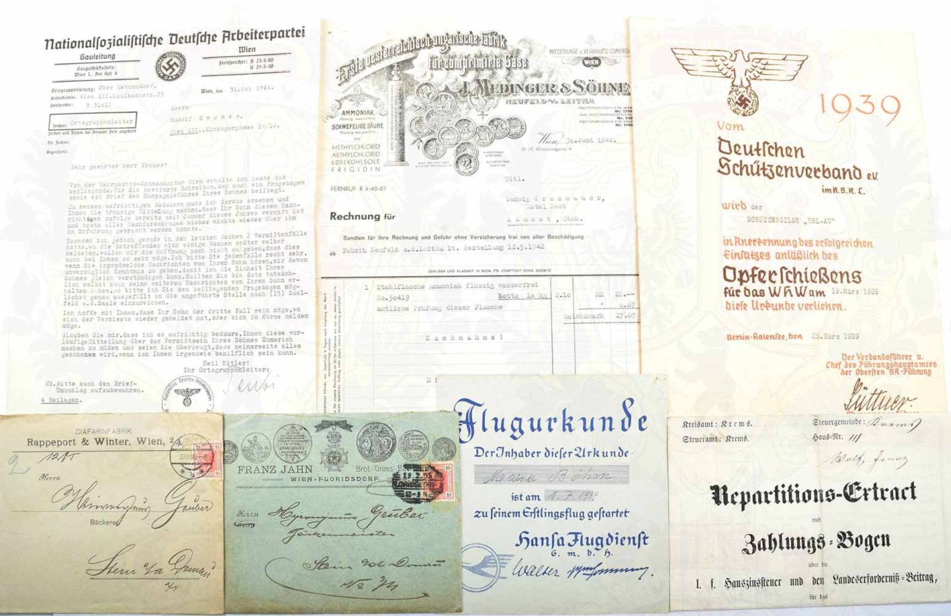 LOT DOKUMENTE, ungezählt, 1840-1965, über 1000 Teile, Dt. Kaiserreich, Weimarer Republik, Drittes - Bild 2 aus 4