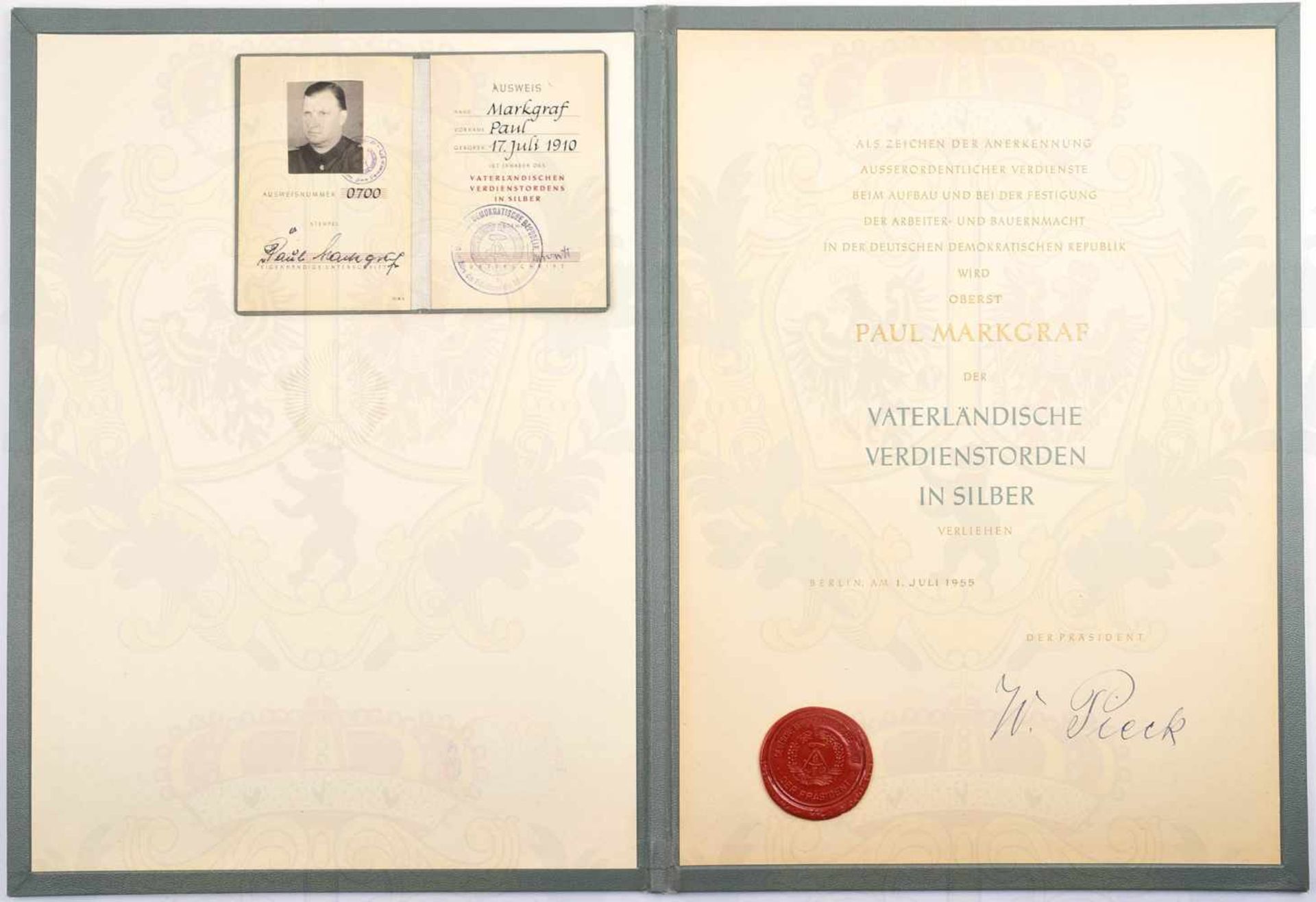 TEILNACHLASS OBERST PAUL MARKGRAF, (1910-1993, Ritterkreuzträger! d. Panzerjäger-Abt. 40 d. 24.