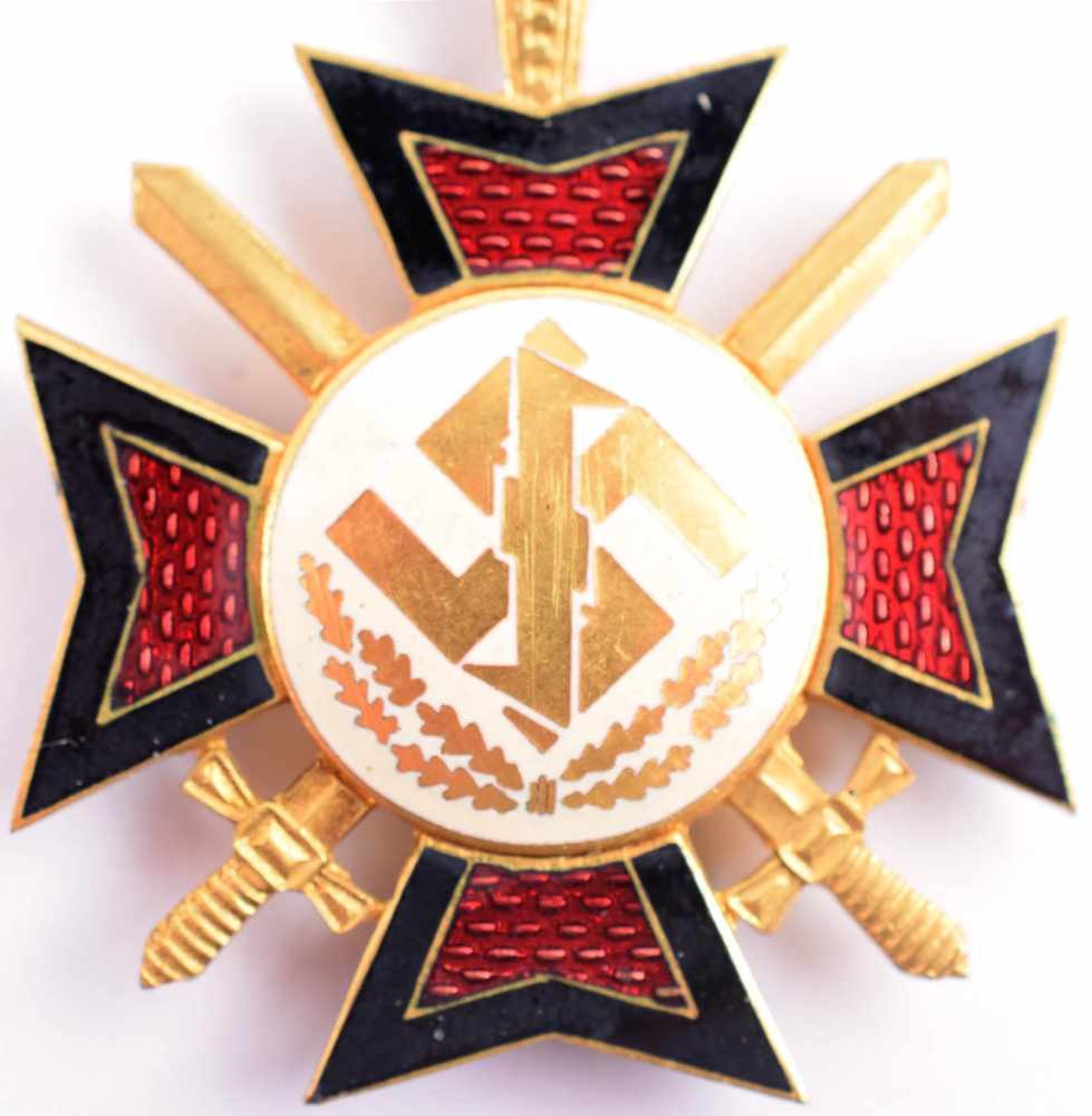 MUSSERT-KREUZ, für Niederländische SS-Freiwillige im Rußland-Feldzug, Bronze/vergoldet/emailliert, - Bild 3 aus 5