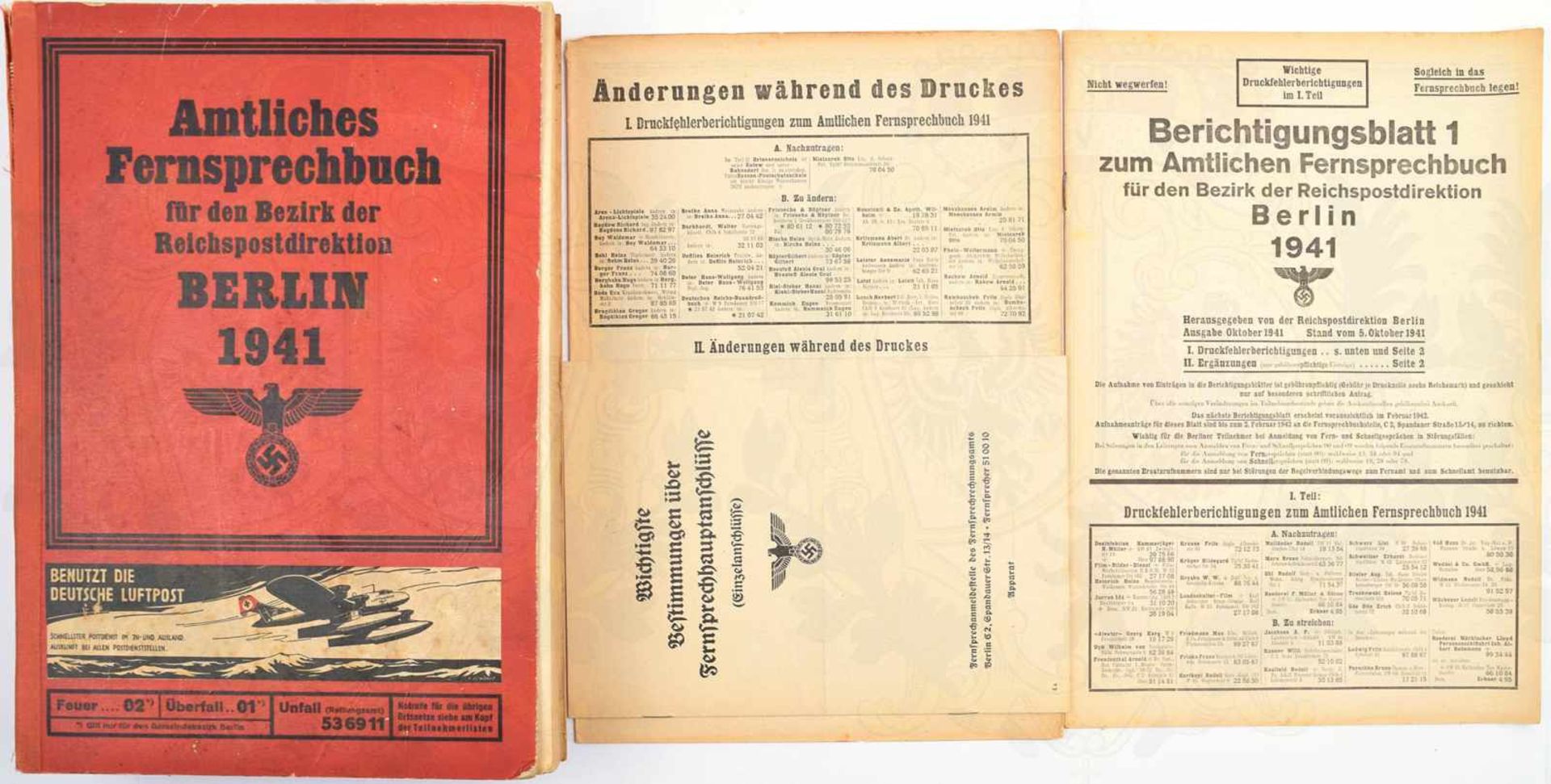AMTLICHES FERNSPRECHBUCH „für den Bezirk der Reichspostdirektion Berlin“, 1941, Privatanschlüsse,