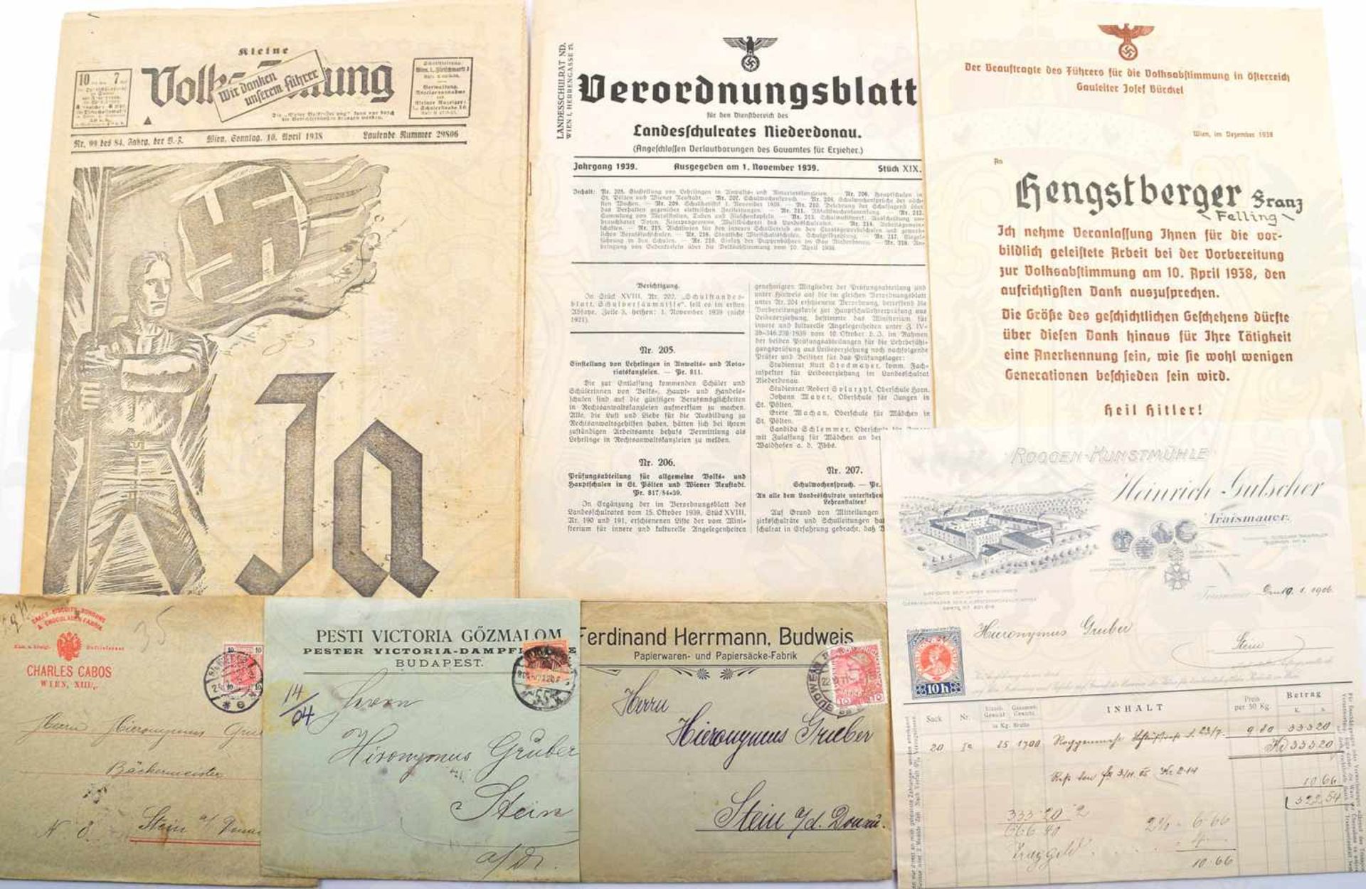 LOT DOKUMENTE, ungezählt, 1840-1965, über 1000 Teile, Dt. Kaiserreich, Weimarer Republik, Drittes