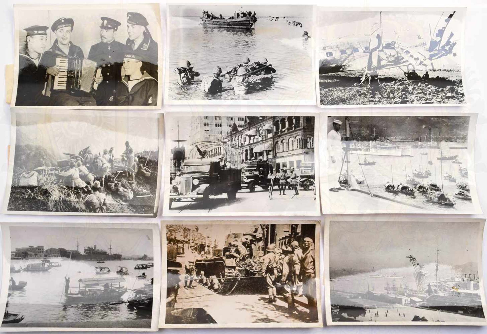 155 PRESSEFOTOS JAPANISCH-CHINESISCHER KRIEG, 1938-1941, Vormarsch japan. Panzer, Sturmangriff auf