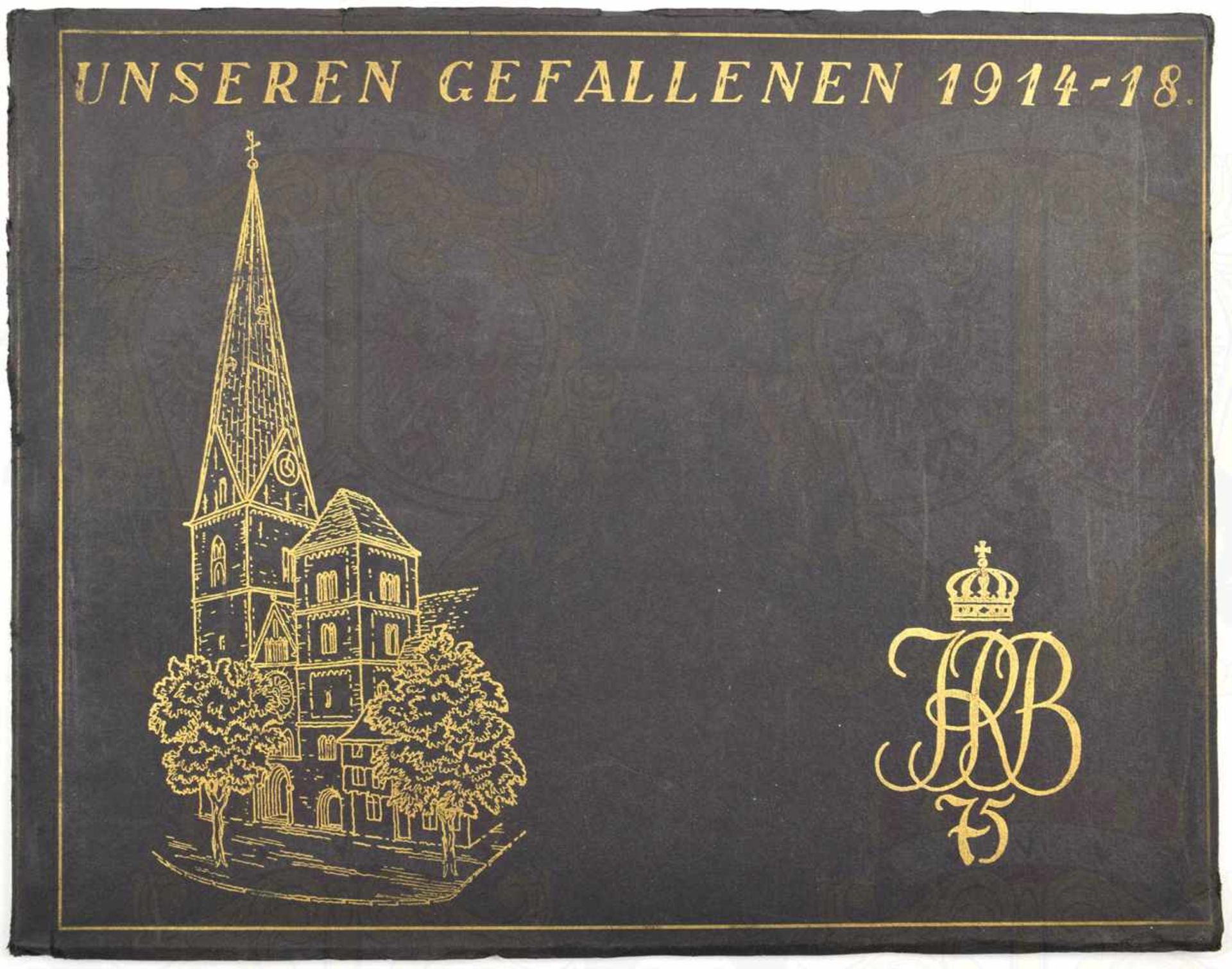 UNSEREN GEFALLENEN 1914-18, „Die Krieger-Gedächtniskapelle (Tresekammer)“, Bremen, Titelblatt u.