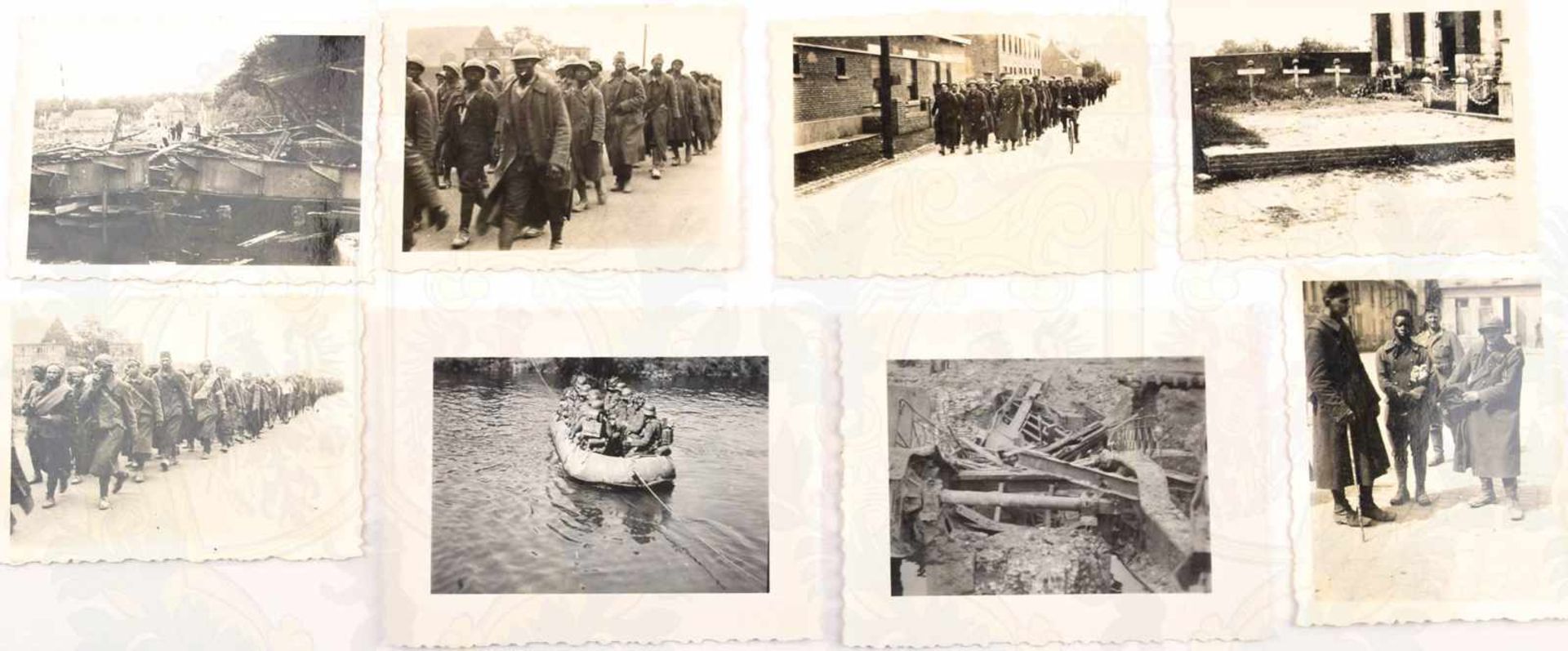 SAMMLUNG 87 FOTOS, Frankreichfeldzug, Zerstörungen, gefangene schwarze schwarze afrikan. Soldaten im - Bild 2 aus 2