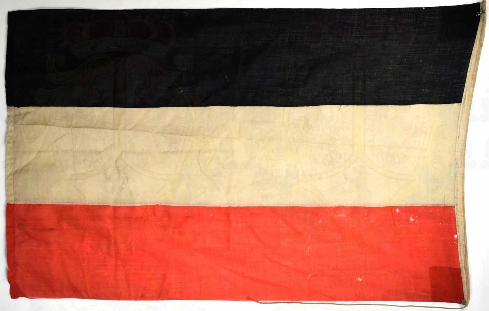 NATIONALFLAGGE FÜR HANDELSSCHIFFE, schwarz/weiß/roten Leinen, 3 zusammengenähte Bahnen, Liek m. - Bild 2 aus 2