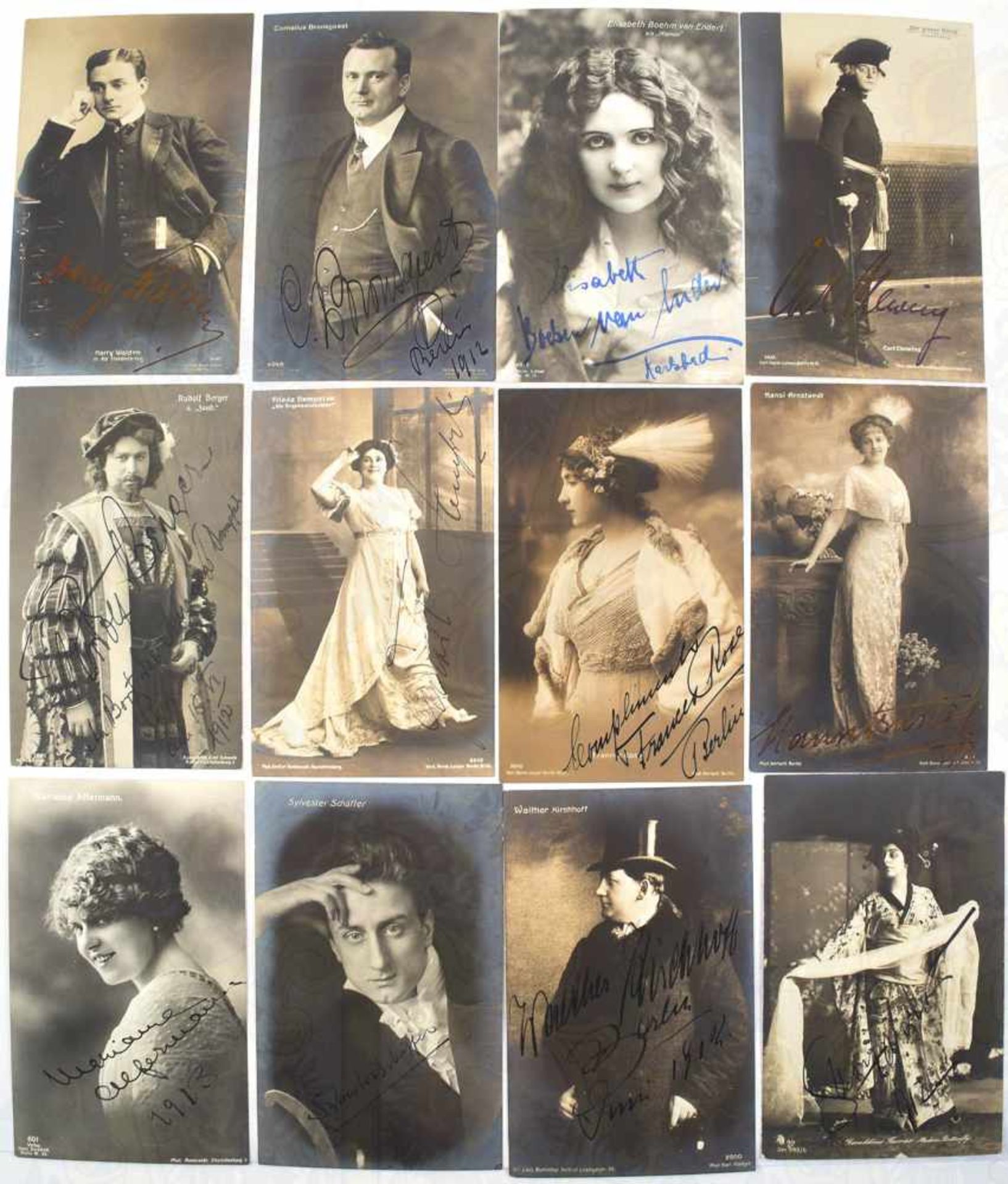 50 PORTRAIT-AK FILM- UND THEATERSCHAUSPIELER, 1910-1917, Asta Nielsen, Frieda Hempel, Tilla Durieux,