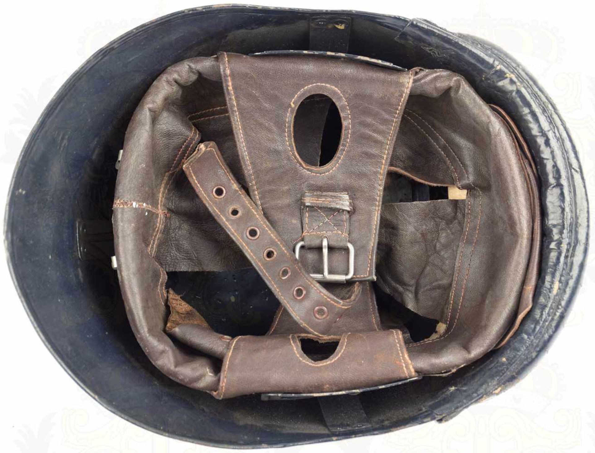 STAHLHELM M 35 FÜR PANZERBESATZUNGEN, ältere Sammleranfertigung, unmagnetische Glocke, schwarz - Bild 4 aus 4