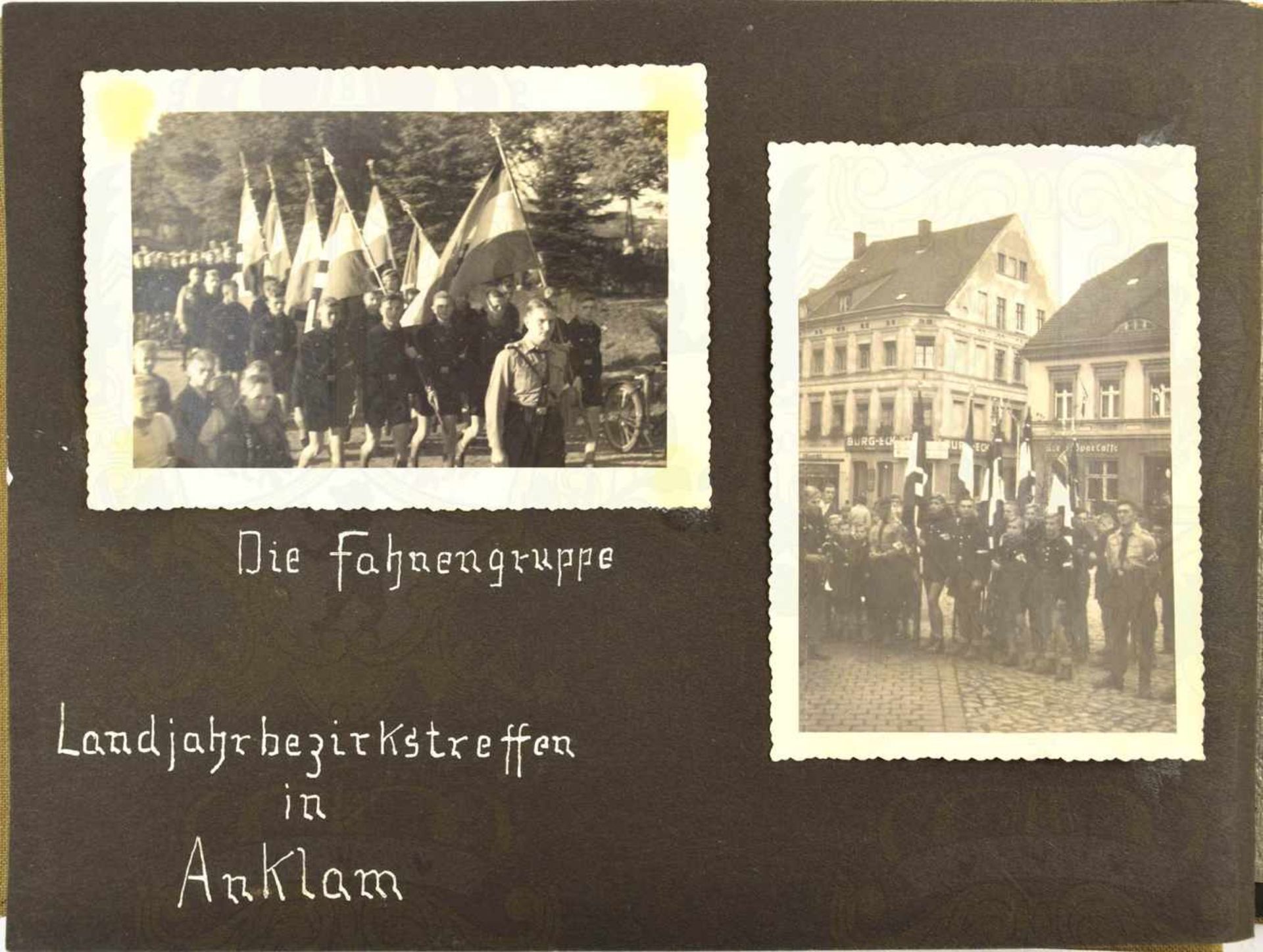 FOTOALBUM LANDJAHR LUBMIN 1937, m. 73 Fotos, Ärmeldreieck Landjahr u. Ausweis Hitlerjunge aus - Bild 2 aus 2