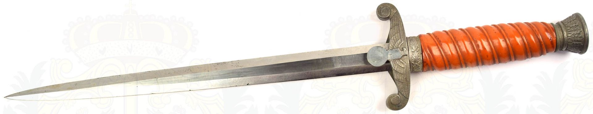 DOLCH 1935 FÜR HEERESOFFIZIERE, blanke Klinge m. Herst. „Rich. Abr. Herder Solingen“, L. 26cm, - Bild 2 aus 6