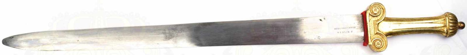 RÖMISCHES KURZSCHWERT, sog. „Gladius“, Theaterwaffe um 1900, Klinge m. Händlermarke „Hugo - Bild 4 aus 5