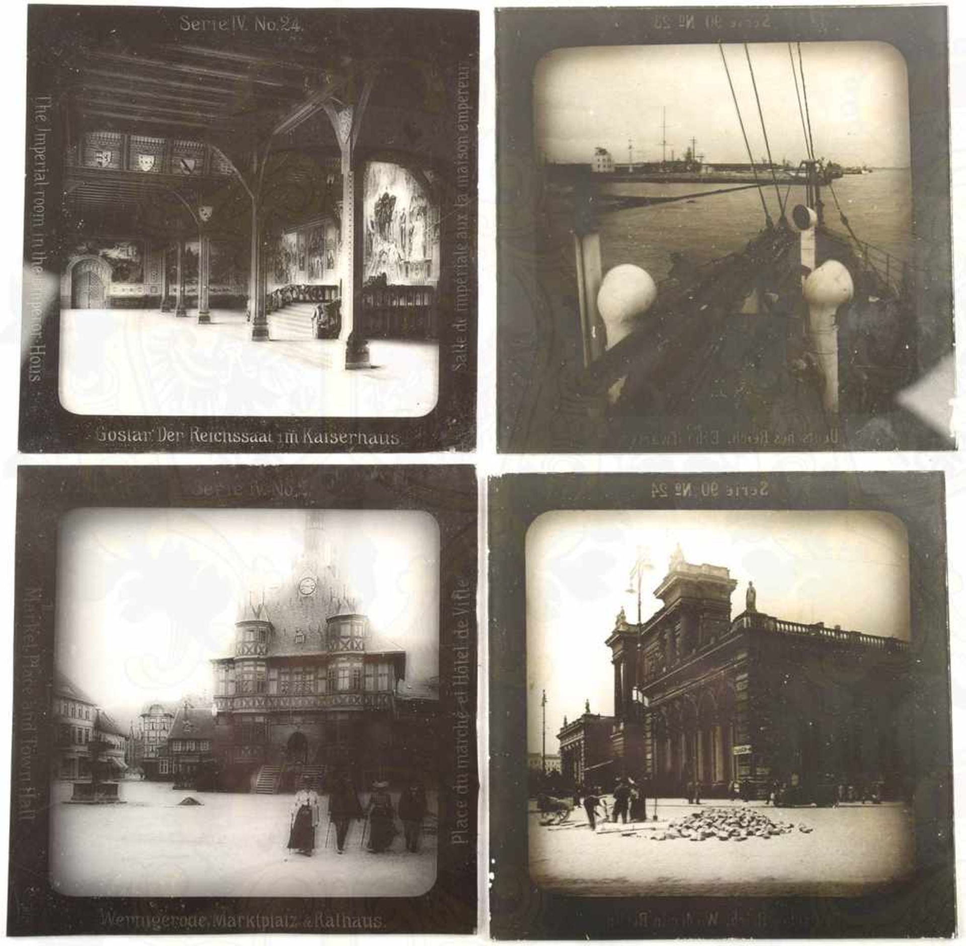 55 GLASDIAS KÜSTEN WESTEUROPAS UND HARZ, um 1910, Serie 90, Portsmouth, Ruine Melrose Abbey, - Image 2 of 2