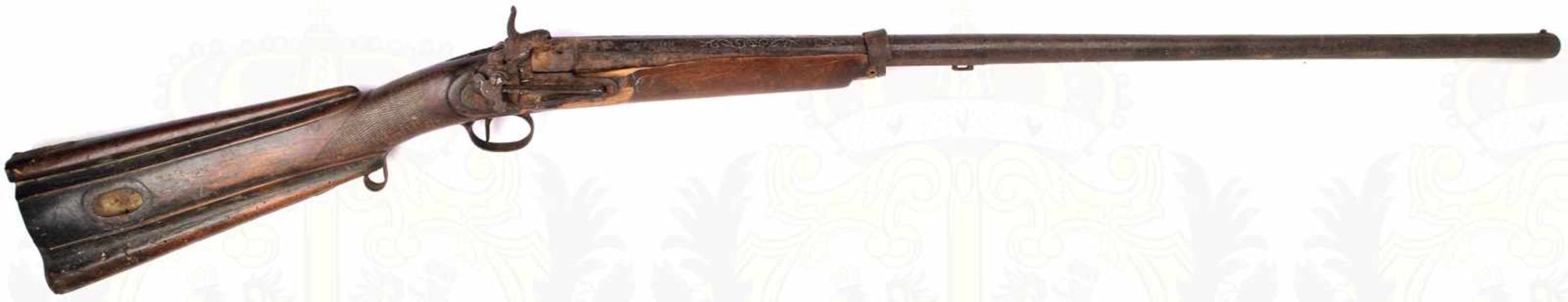 VORDERLADER-PERKUSSIONSGEWEHR, Herst. Pedro Guisasola, Eibar 1859, Lauf achtkantig, in Rud