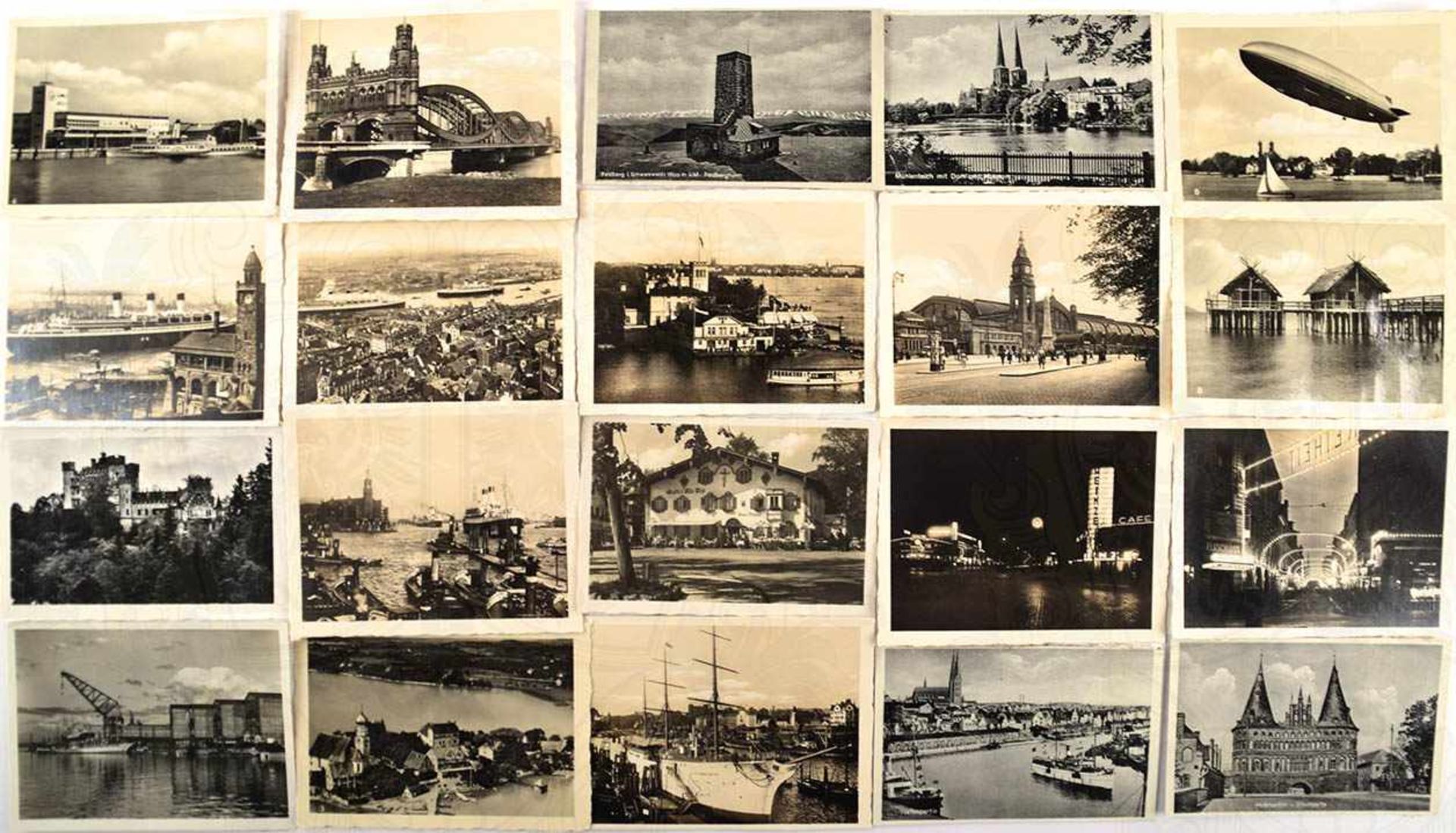 KONVOLUT SERIENBILDER, ca. 290 Stück, Hamburg, Kiel, Seestadt Rostock, Danzig u. Zoppot,