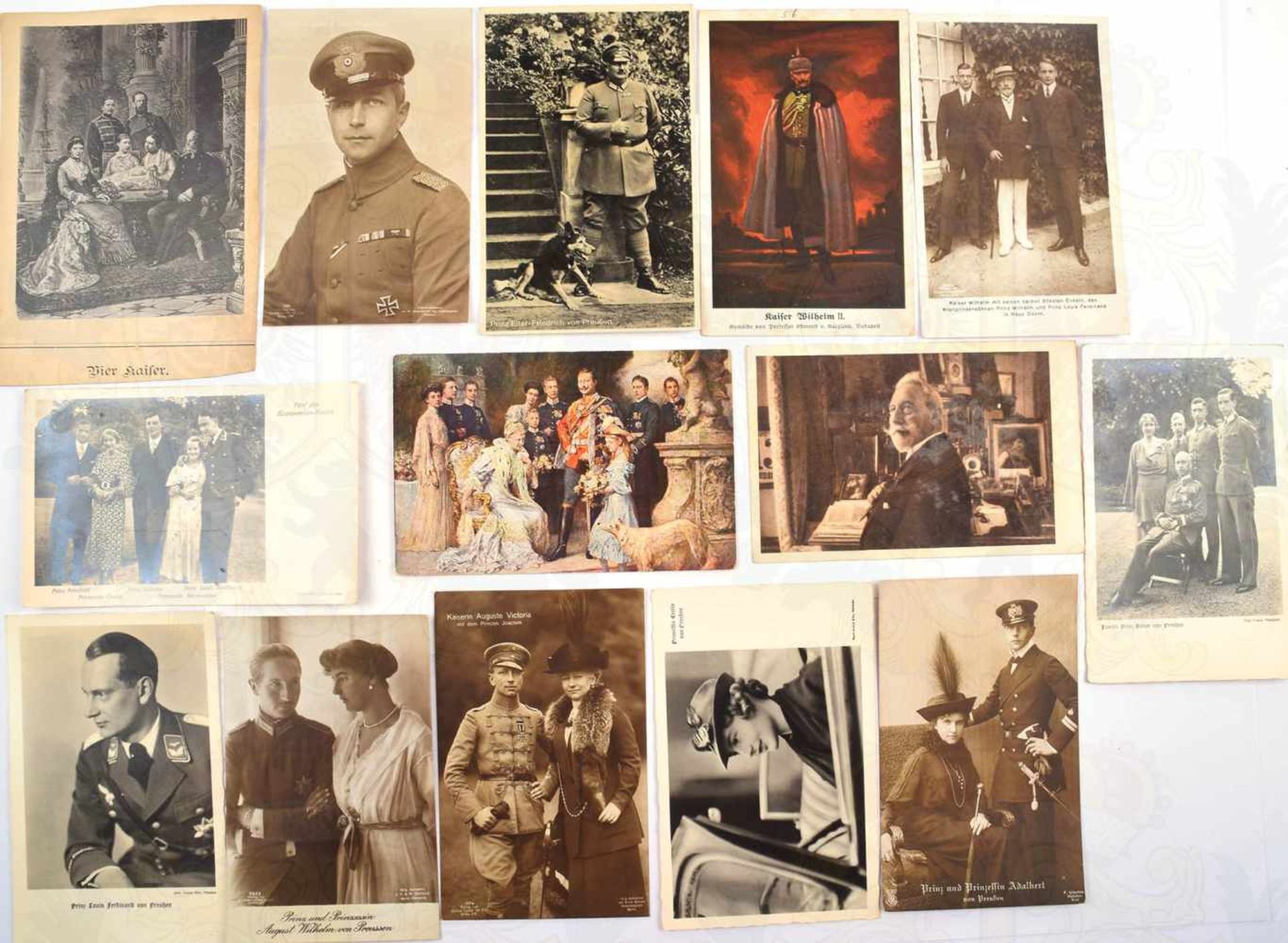 78 AK HAUS HOHENZOLLERN 1910-1941, Hochzeits- , Gruppen- u. Einzelportraits, Kaiser Wilhelm II. in