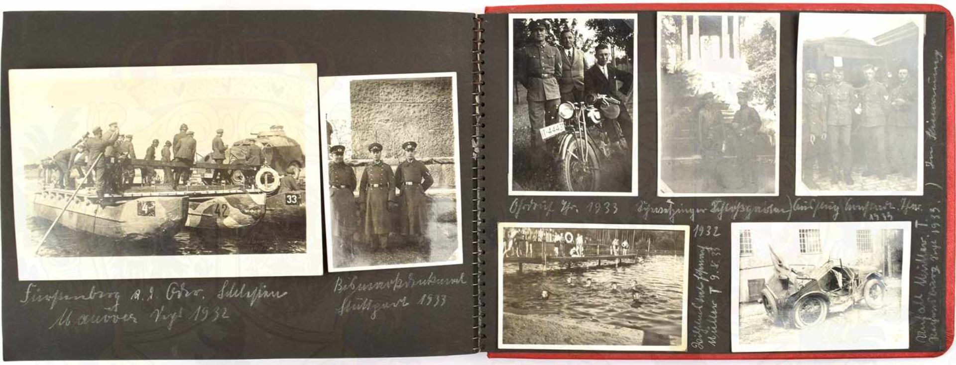 FOTOALBUM DEUTSCHES TURNFEST STUTTGART 1933, m. 137 Fotos u. AK, Parade Wehrmacht Stuttgart, IR 15 - Bild 3 aus 3