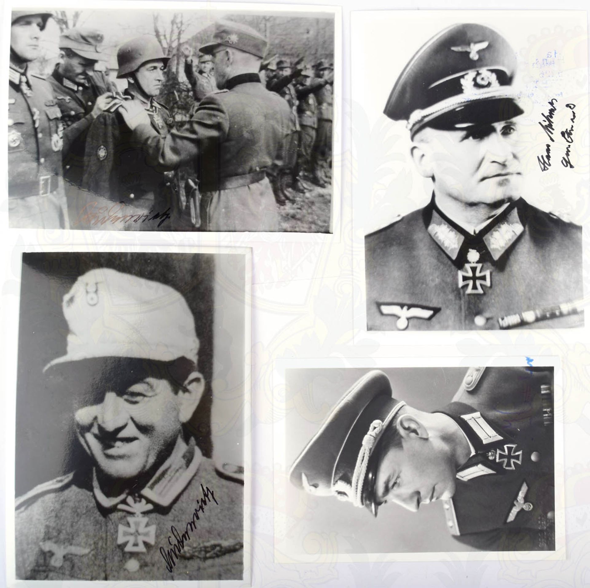 11 ORIGINALUNTERSCHRIFTEN RITTERKREUZ-TRÄGER, alle auf neuzeitlichen Fotoabzügen, Gen.Ltn. Hans - Bild 3 aus 3
