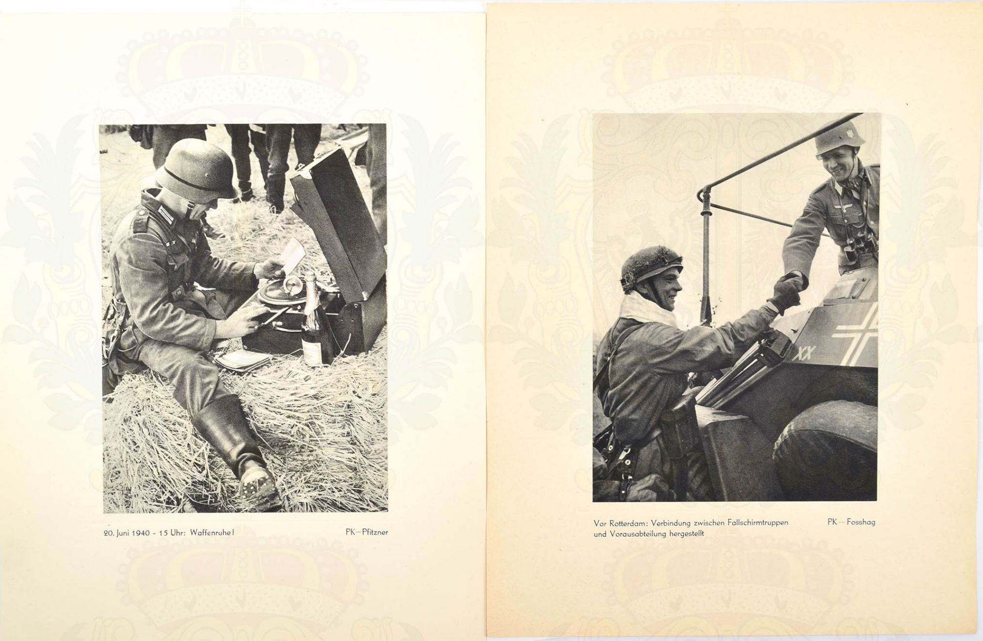PK-MAPPE, Bilddokumente der Armee von Küchler im Westen, II. Teil, m. 68 Tafeln nach Aufnahmen d. PK - Bild 2 aus 3
