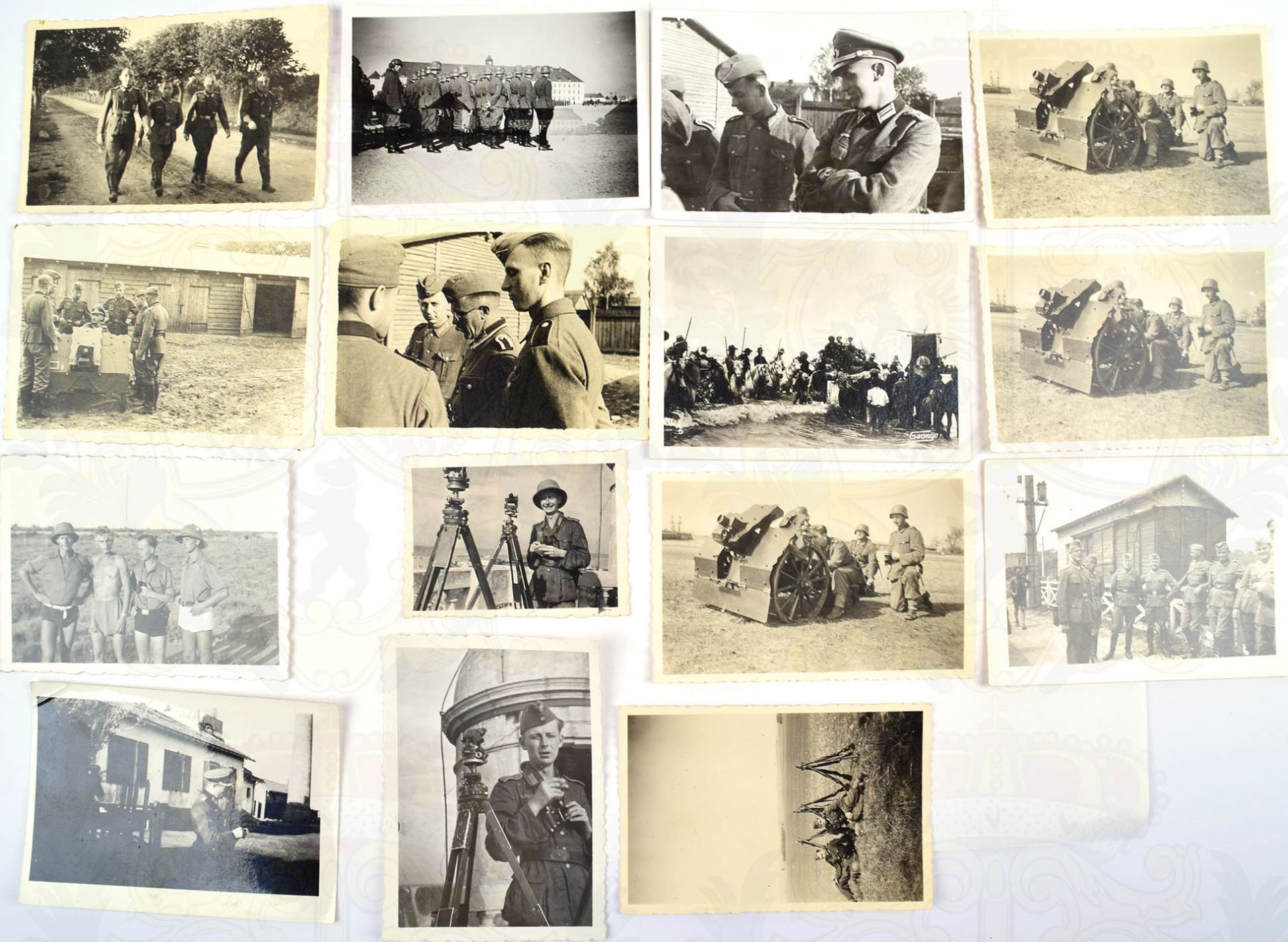 41 FOTOS, zahlr. 7,5cm leichte Infanterie-Geschütze 18, Ausbildung, Scharfschießen, Offiziere, - Bild 3 aus 3